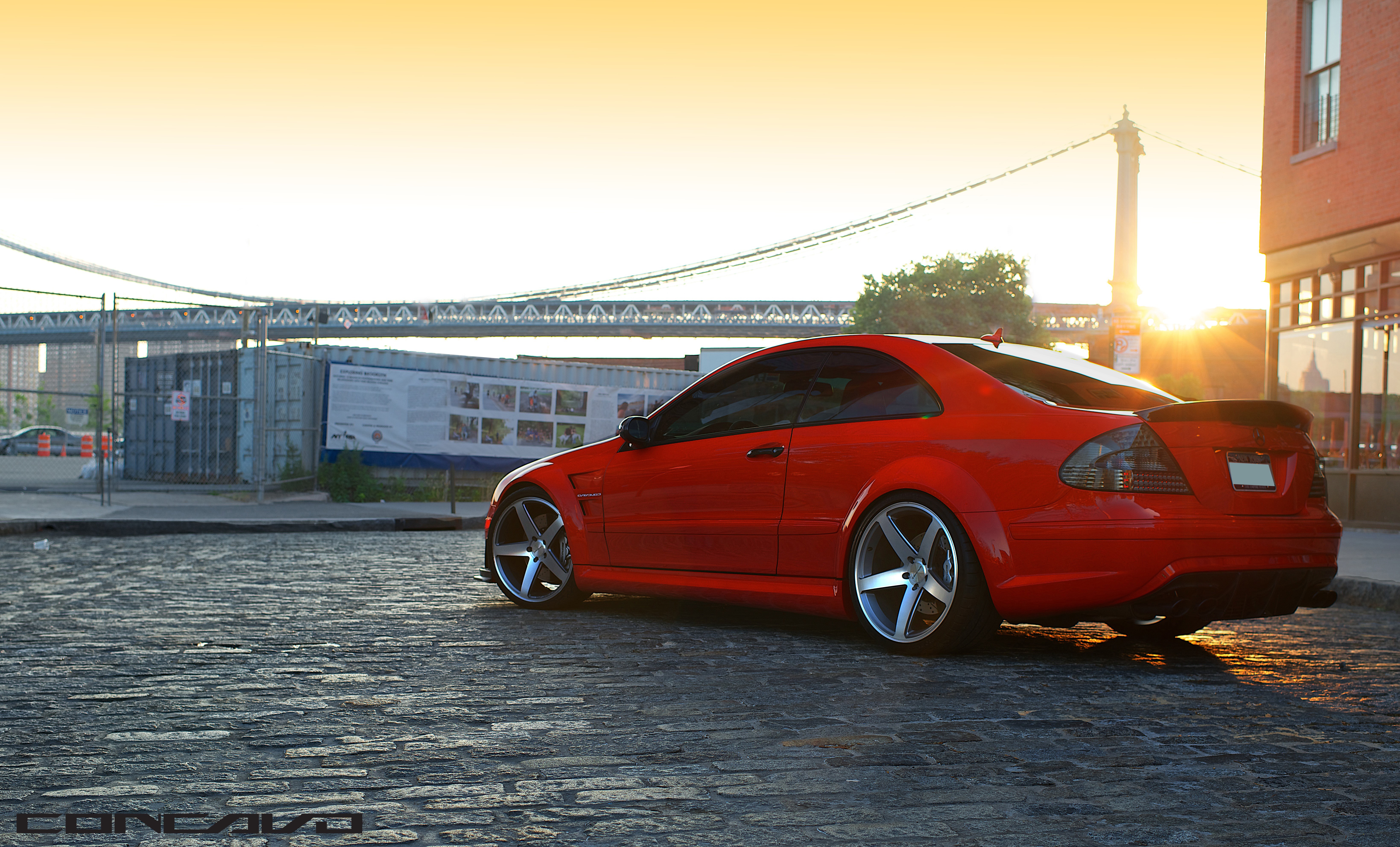 Red Mercedes-Benz CLK63 AMG Black Series Concavo HD Wallpaper