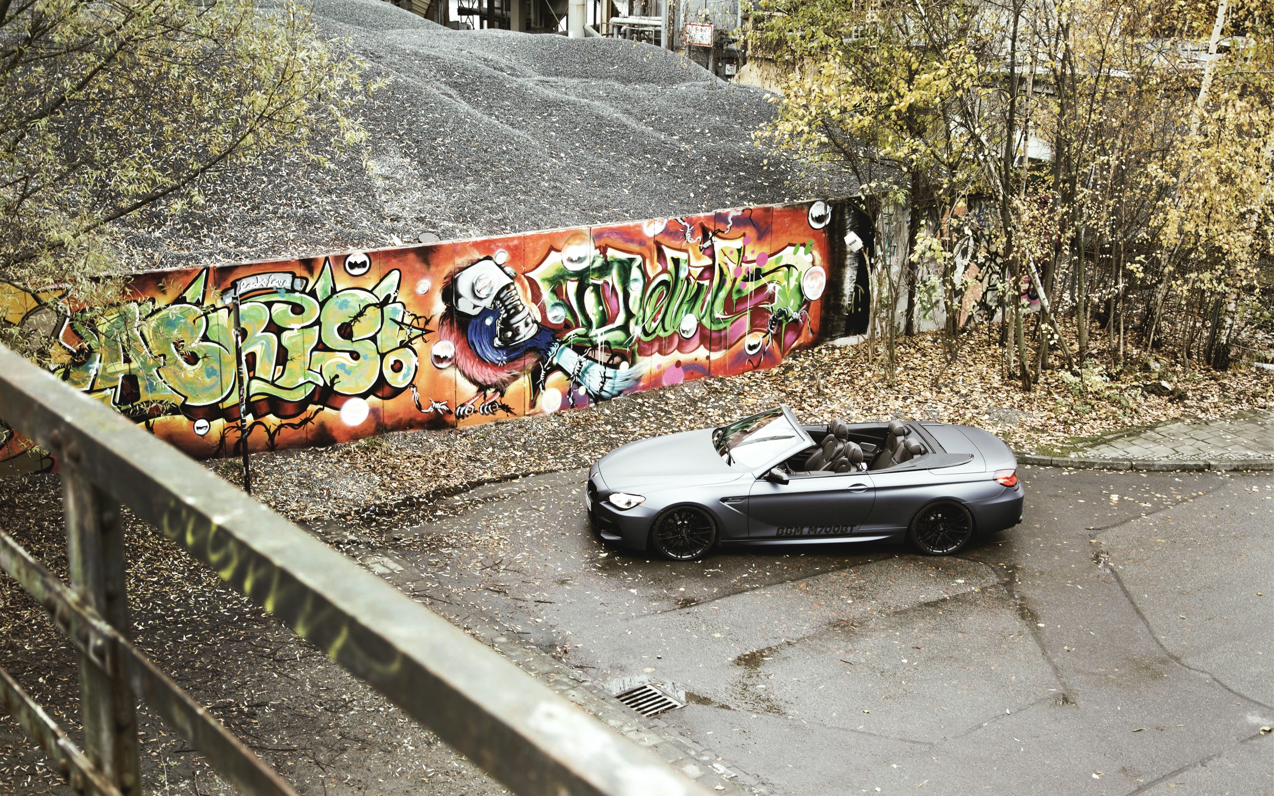 BMW M6 Cabriolet with Graffiti HD Wallpaper