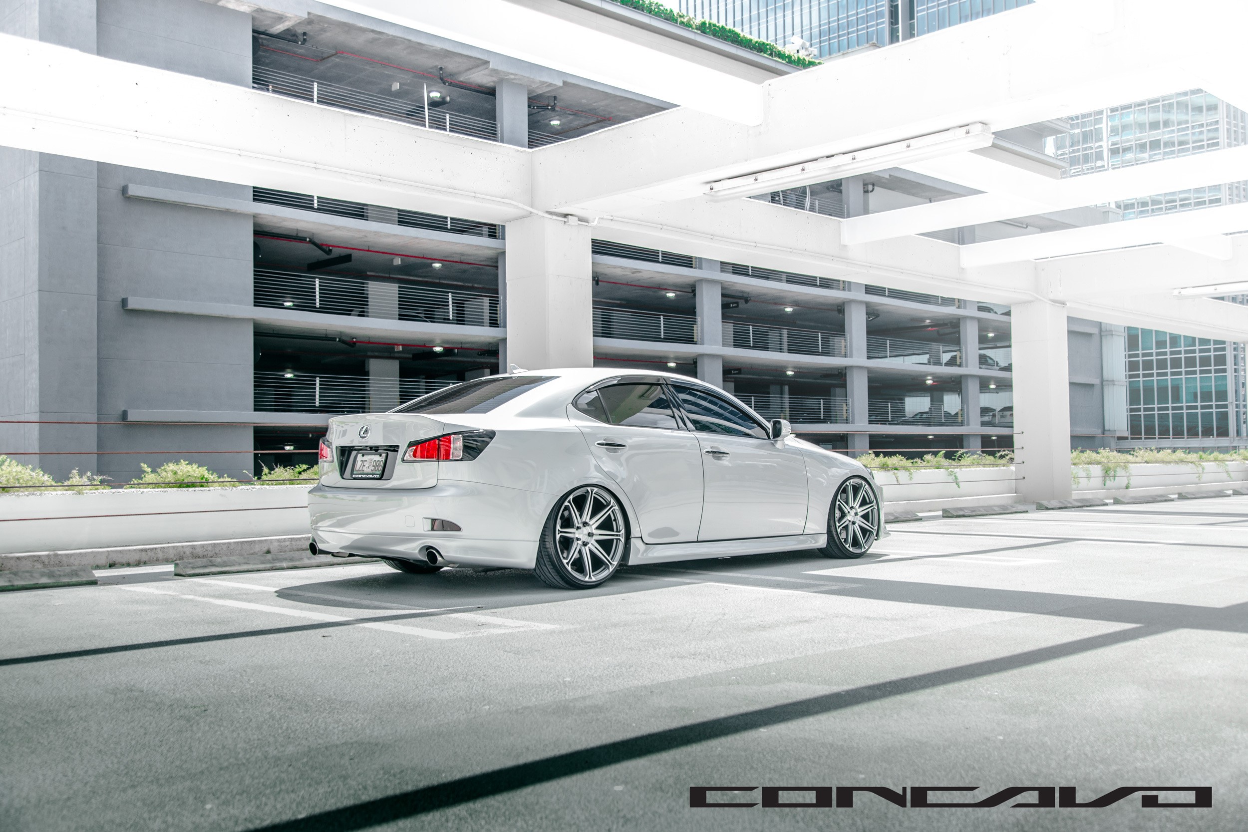 White Lexus IS250 with Concavo Wheels HD Wallpaper