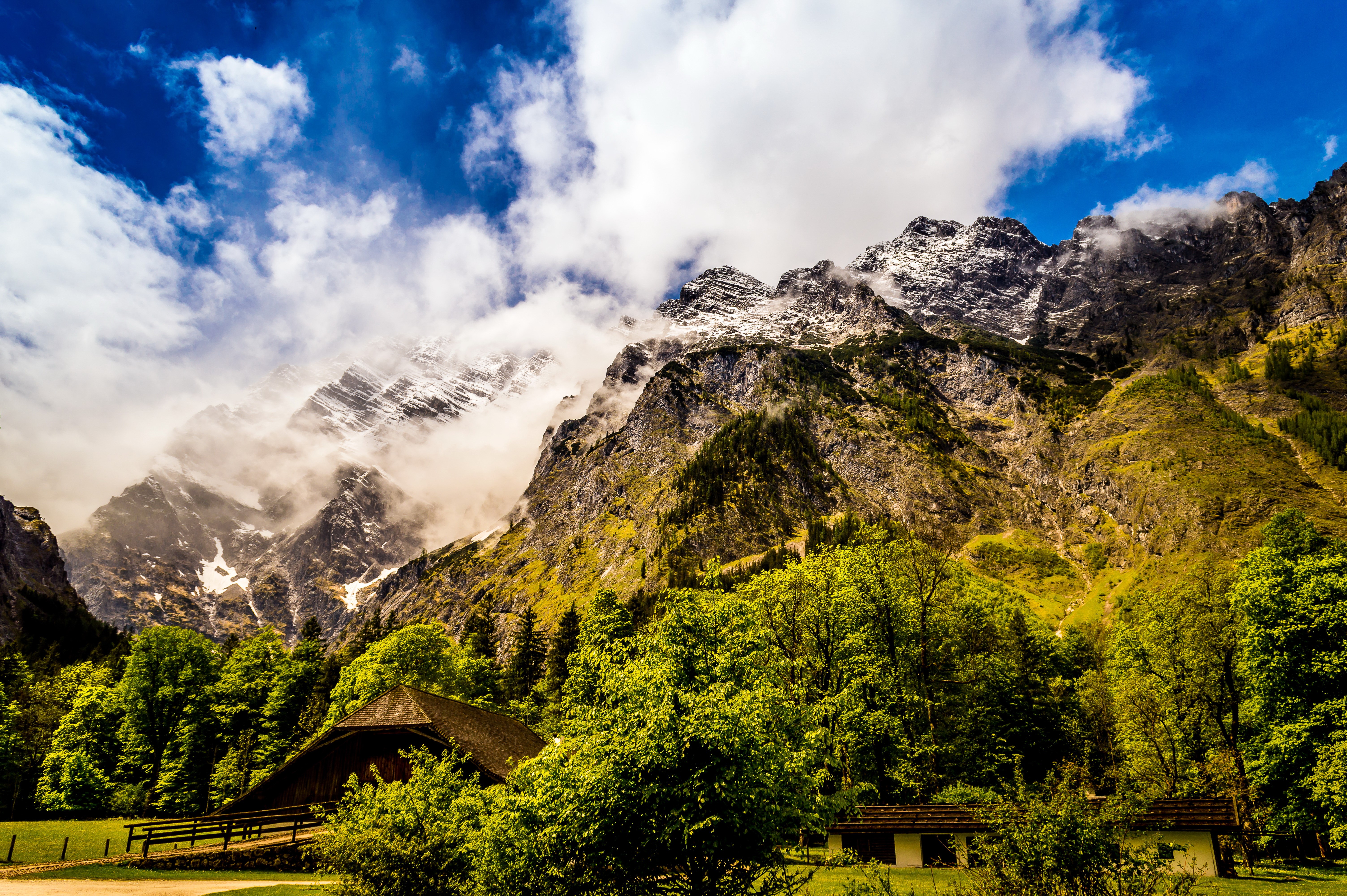 Mountains and Forests near Konigssee, Germany HD Wallpaper