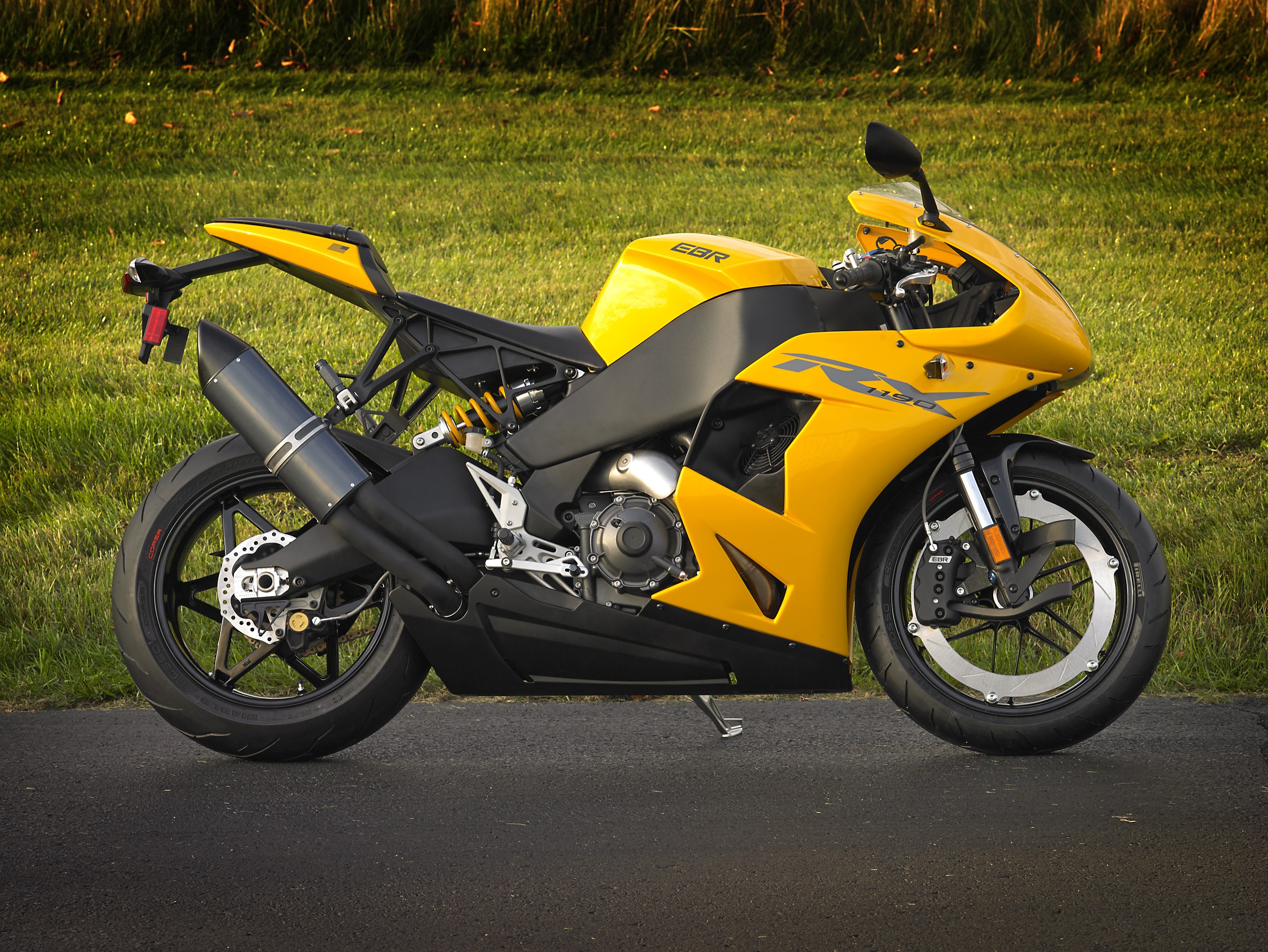Yellow EBR 1190RX motorcycle HD Wallpaper