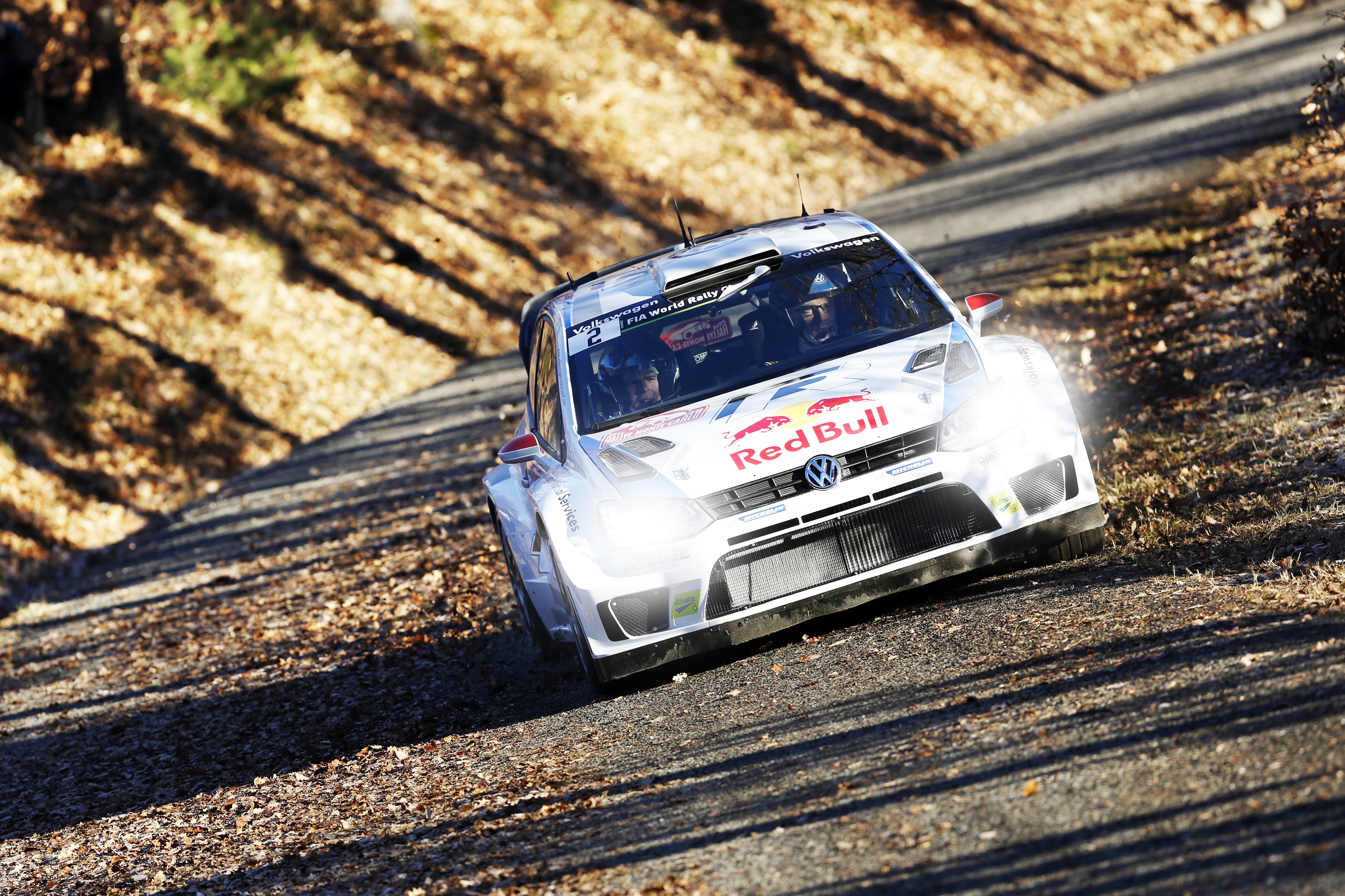 Volkswagen Polo WRC Rally Car on a Forest Road HD Wallpaper