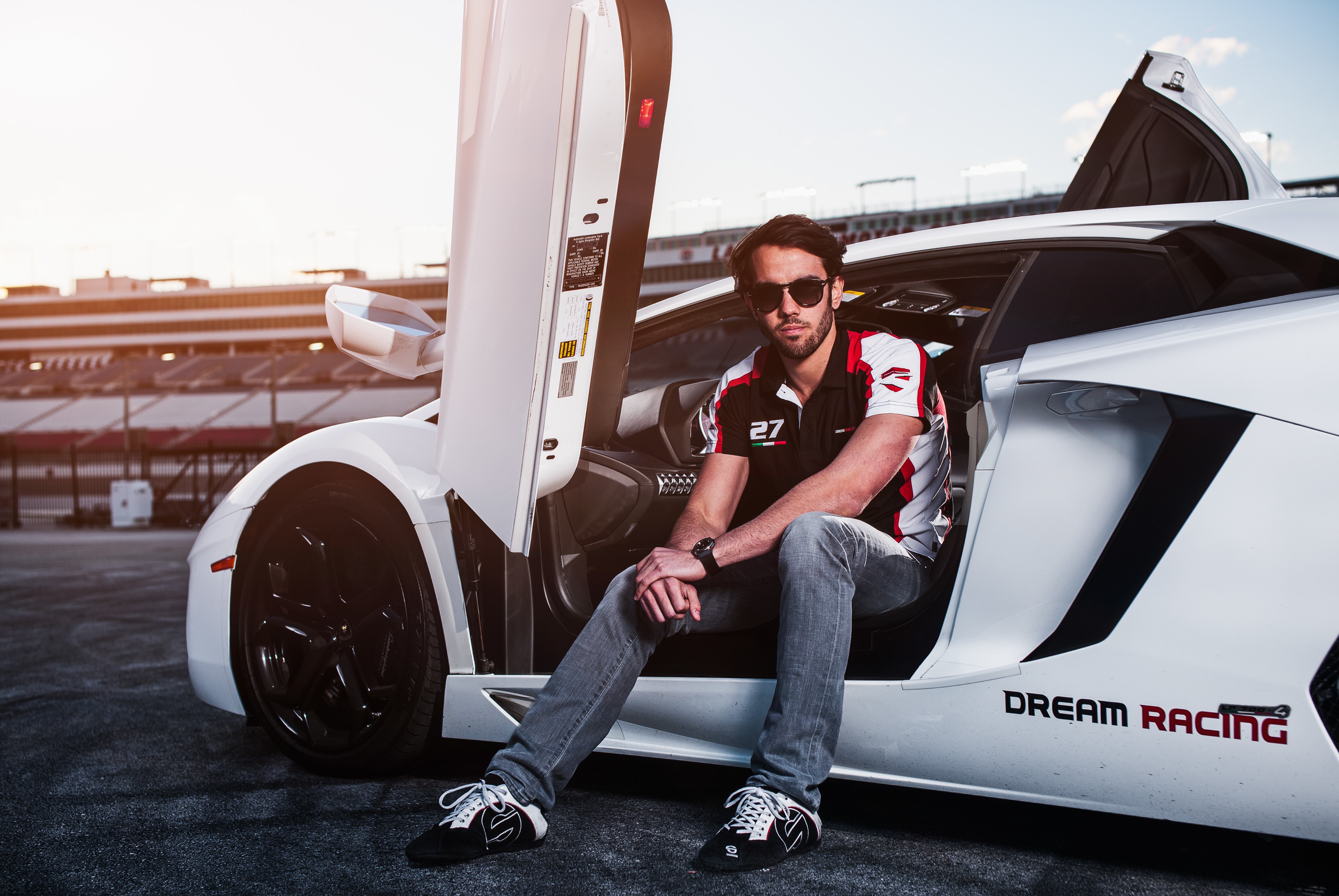 Charles Siritho Fernando Barbachano in Lamborghini Aventador HD Wallpaper