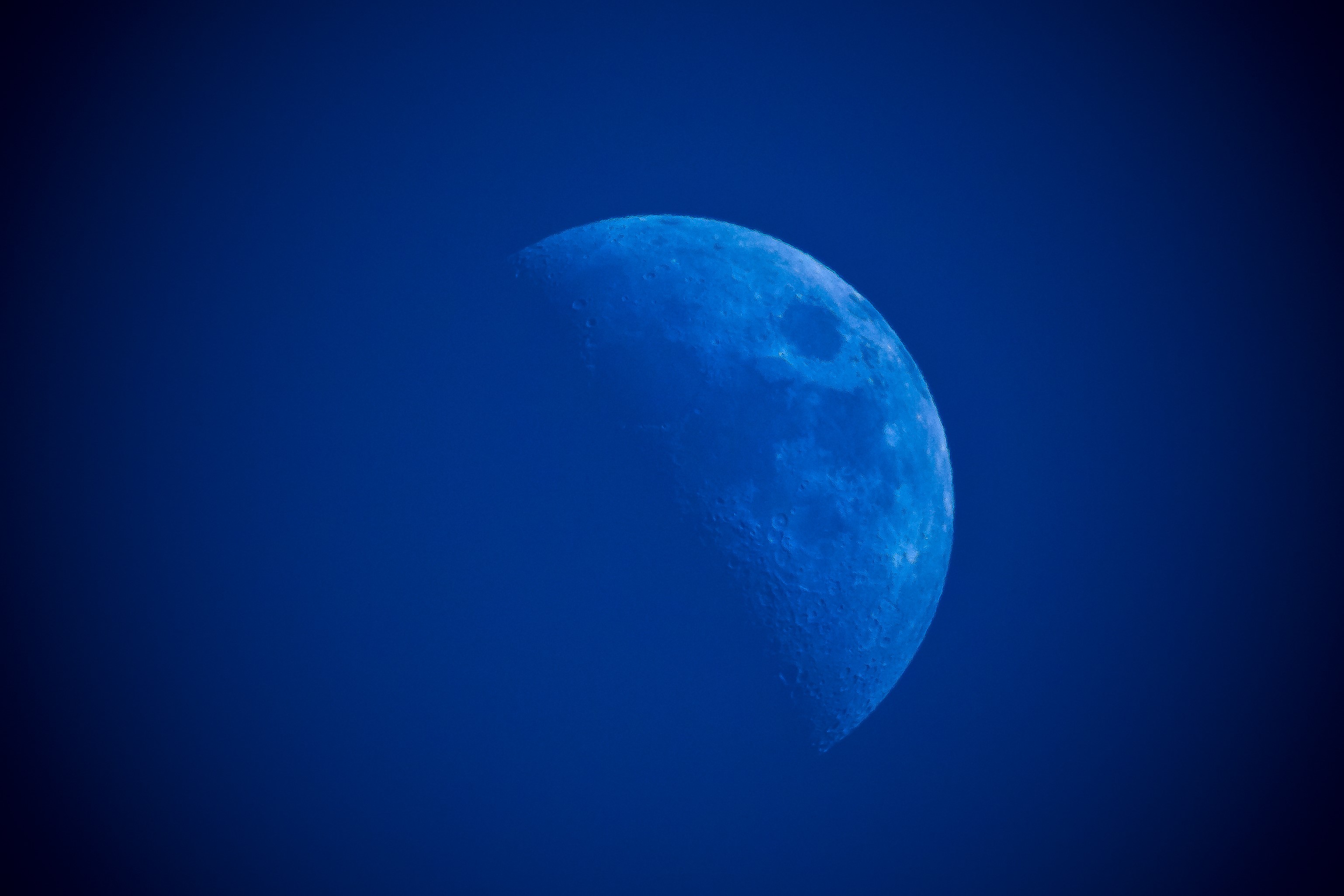Blue Moon in the Night Sky HD Wallpaper