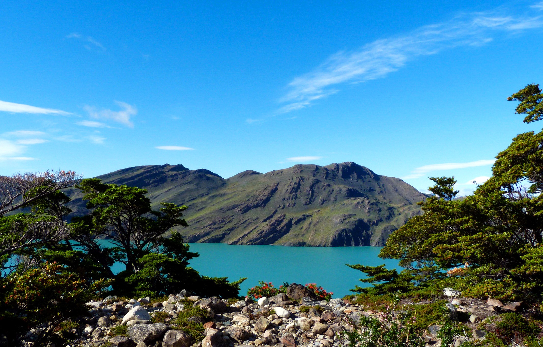 Turquoise lake and mountains in Patagonia, Argentina HD Wallpaper