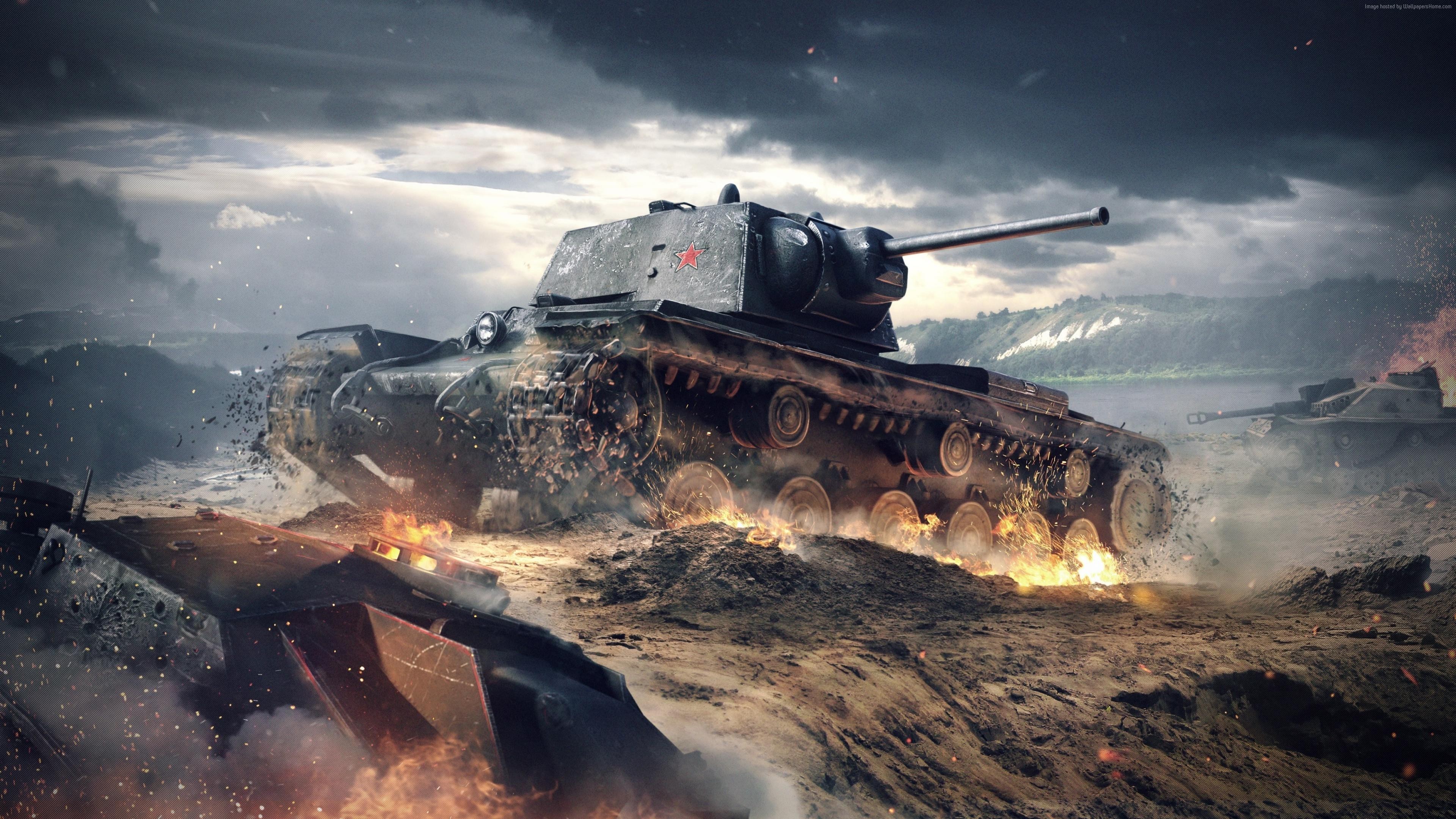 4K World of Tanks KB-1 Tanks Battle HD Wallpaper