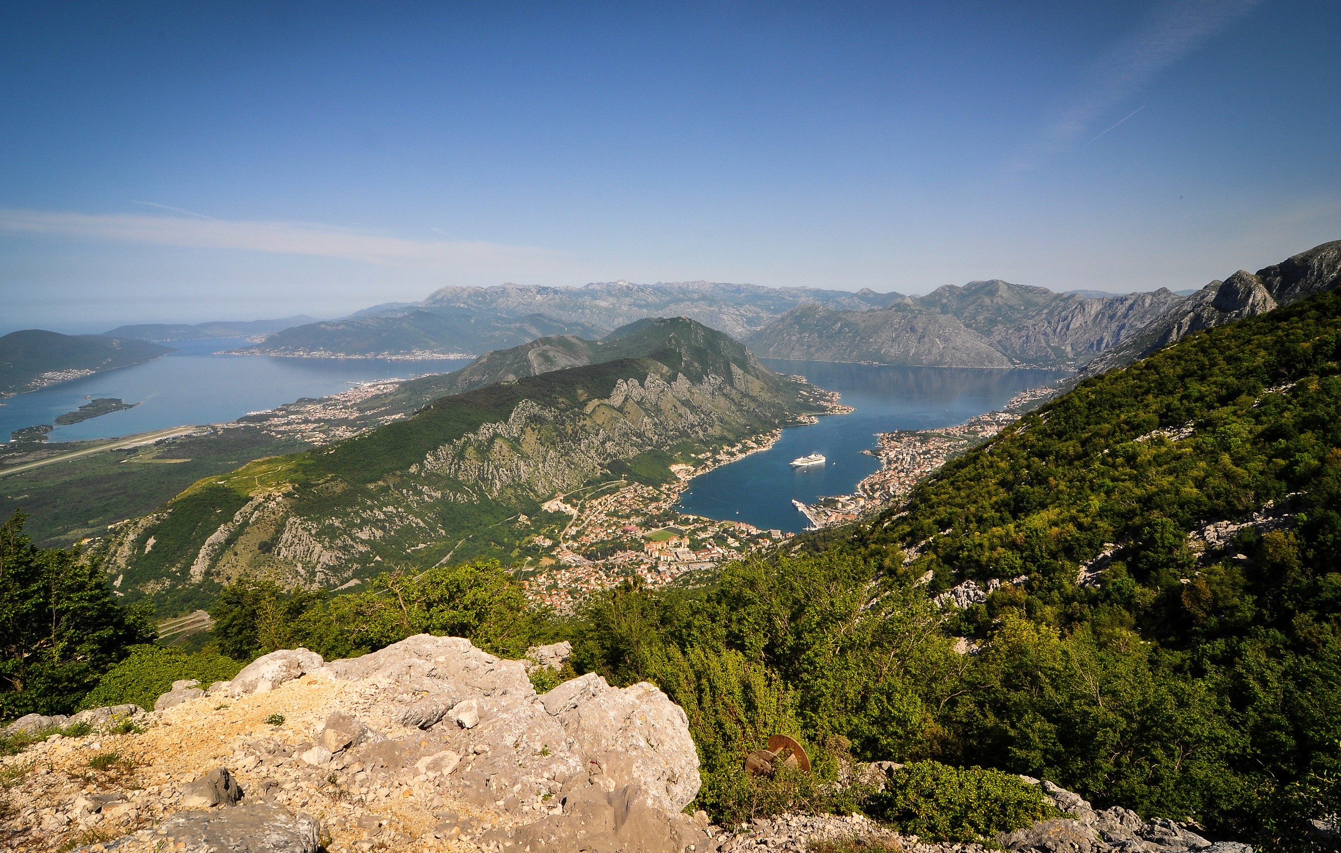 Kotor Bay scenery from the mountains in Montenegro HD Wallpaper