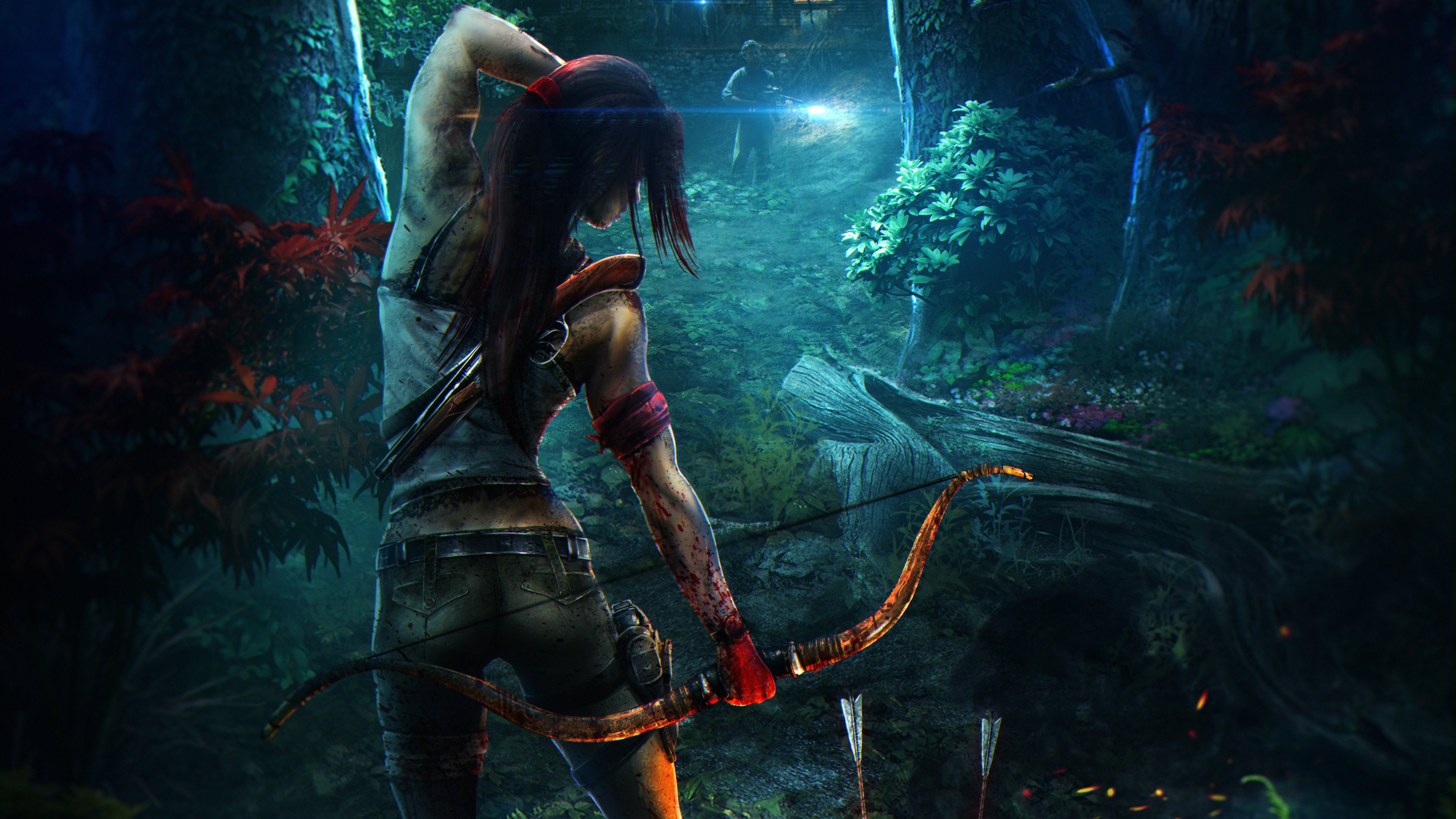 Lara Croft from Tomb Raider 2013 with a bow HD Wallpaper