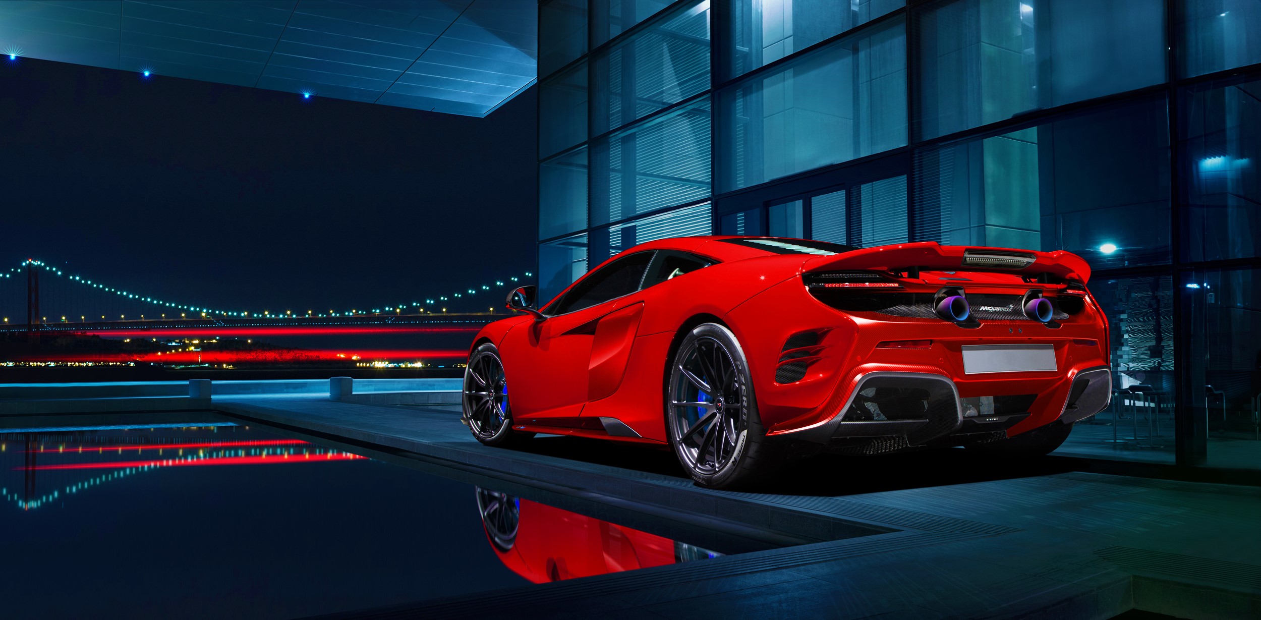 McLaren 675LT 2015 Scarletto car HD Wallpaper