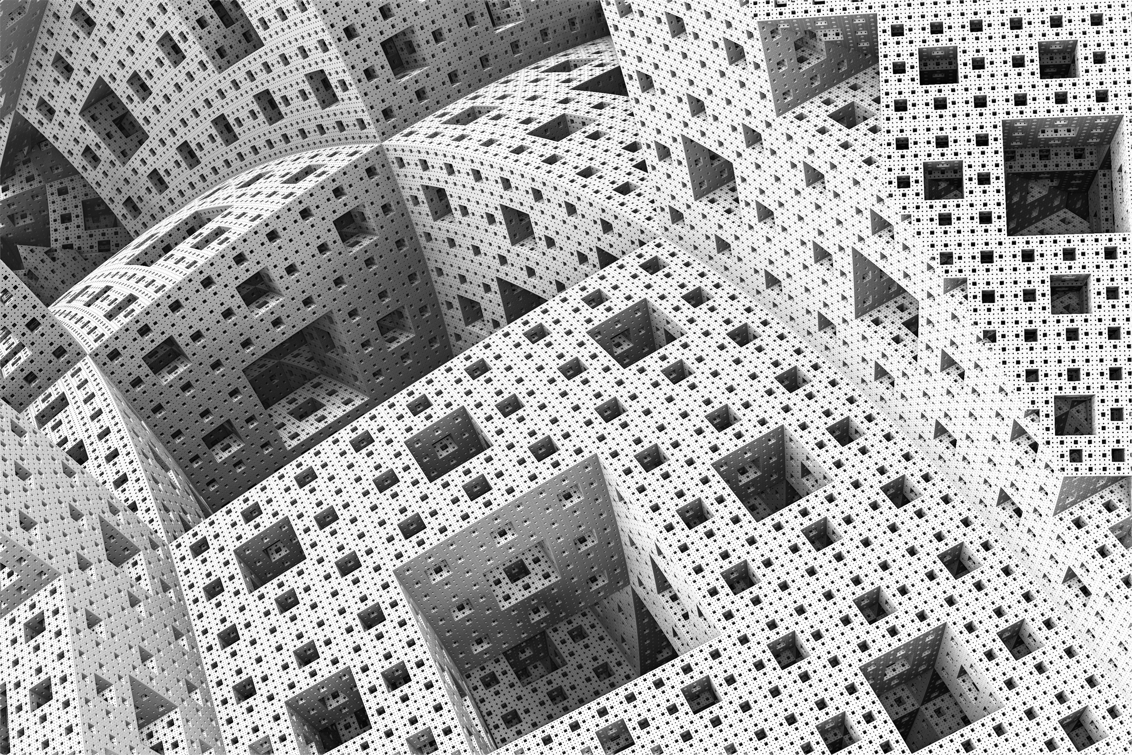 4K fractal abstract geometric structure HD Wallpaper