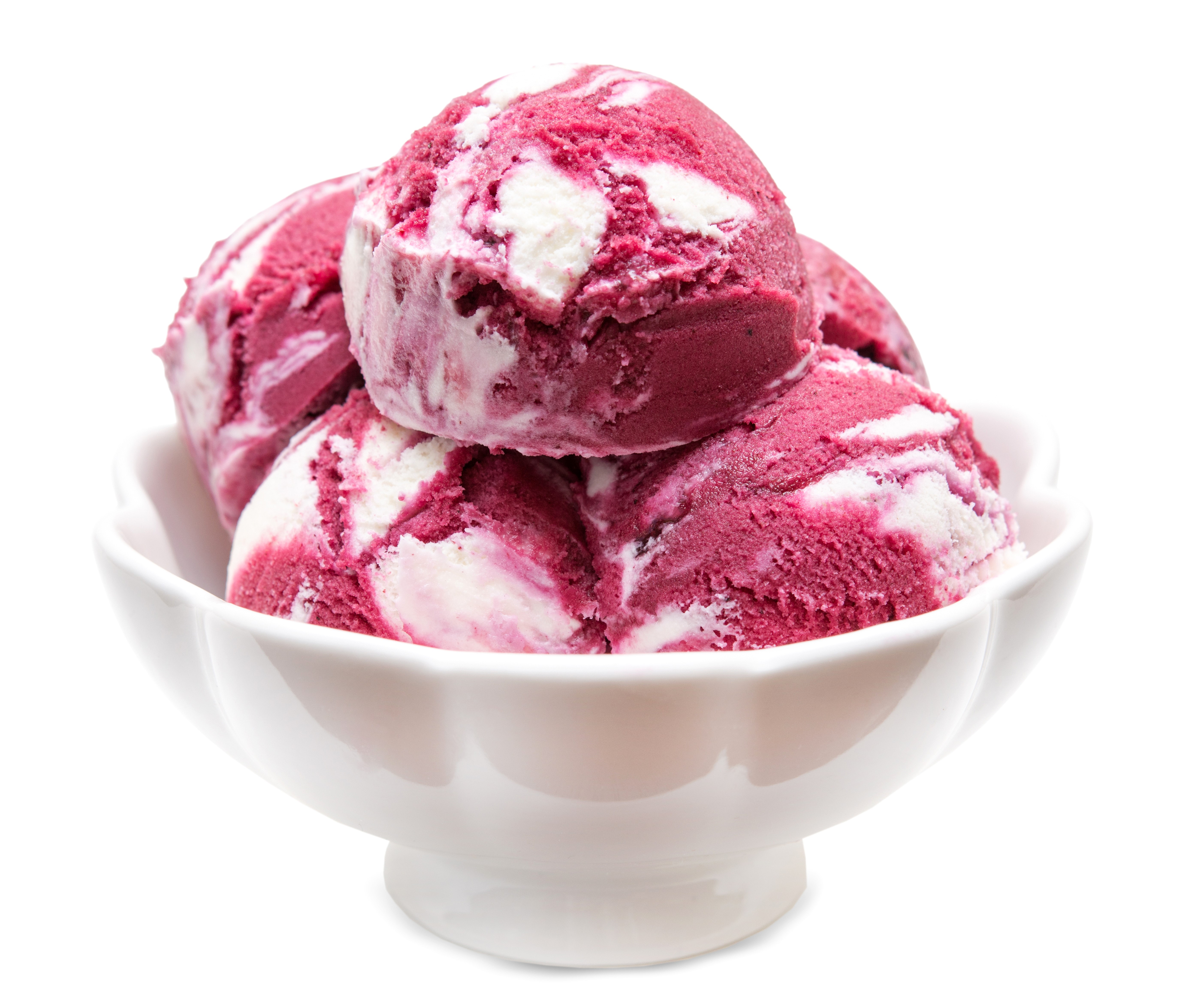 Berry Swirl Ice Cream Scoops in Bowl HD Wallpaper