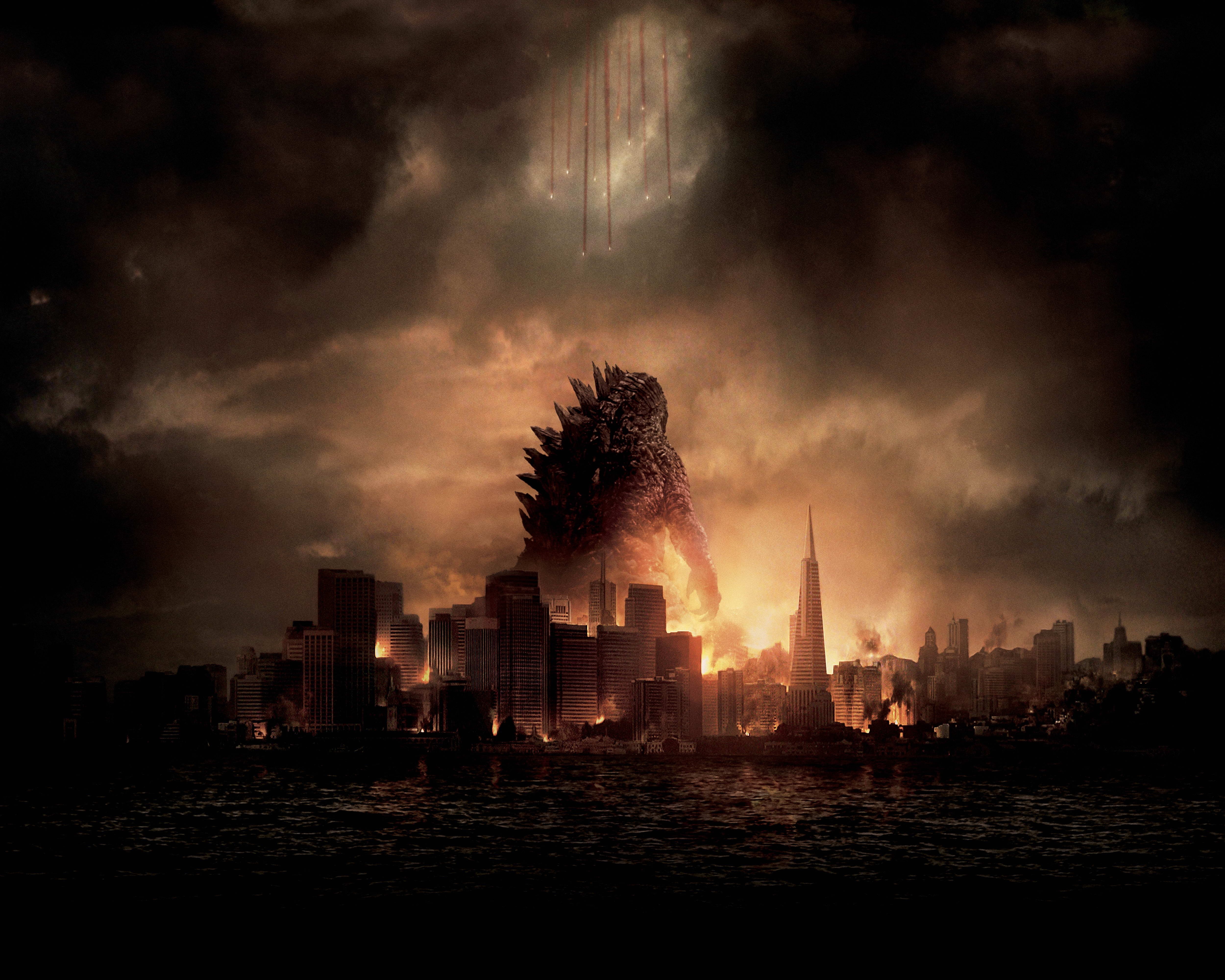Godzilla attacking a city HD Wallpaper