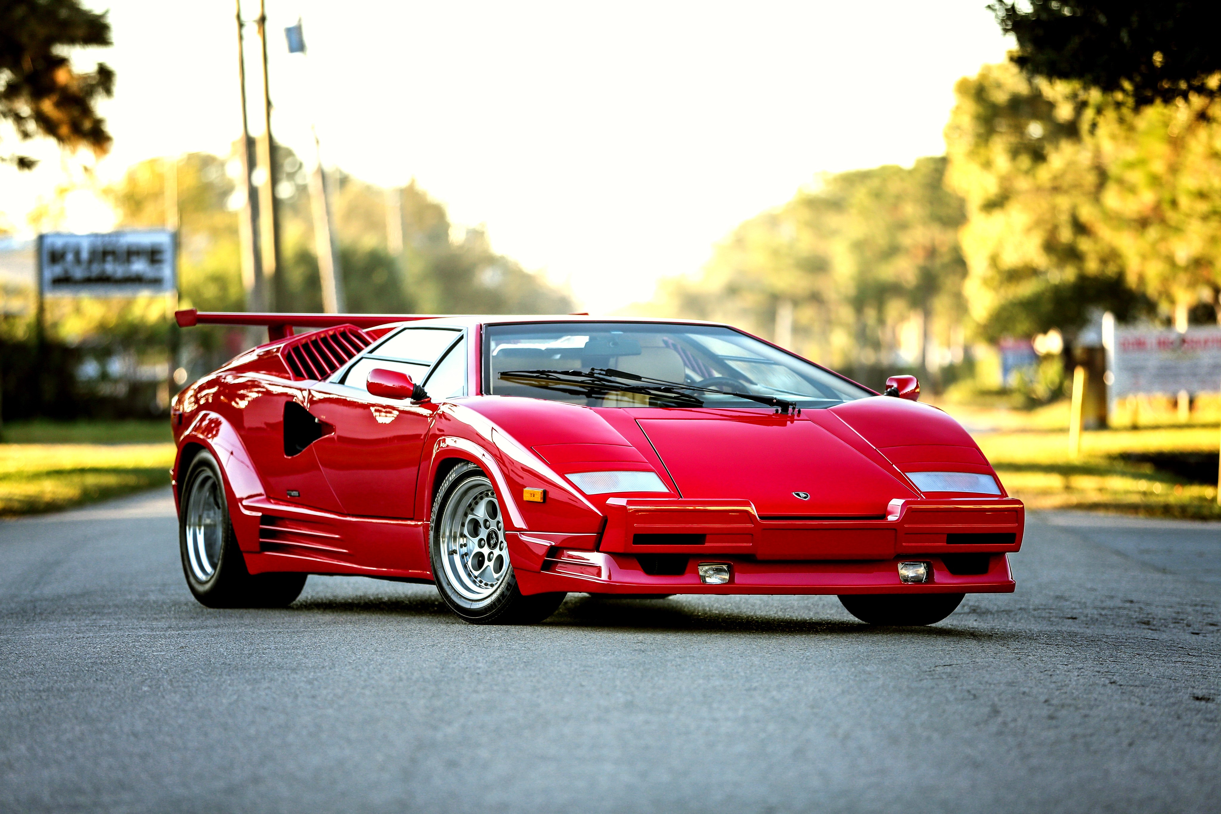Red 1990 Lamborghini Countach 25th Anniversary US-spec HD Wallpaper