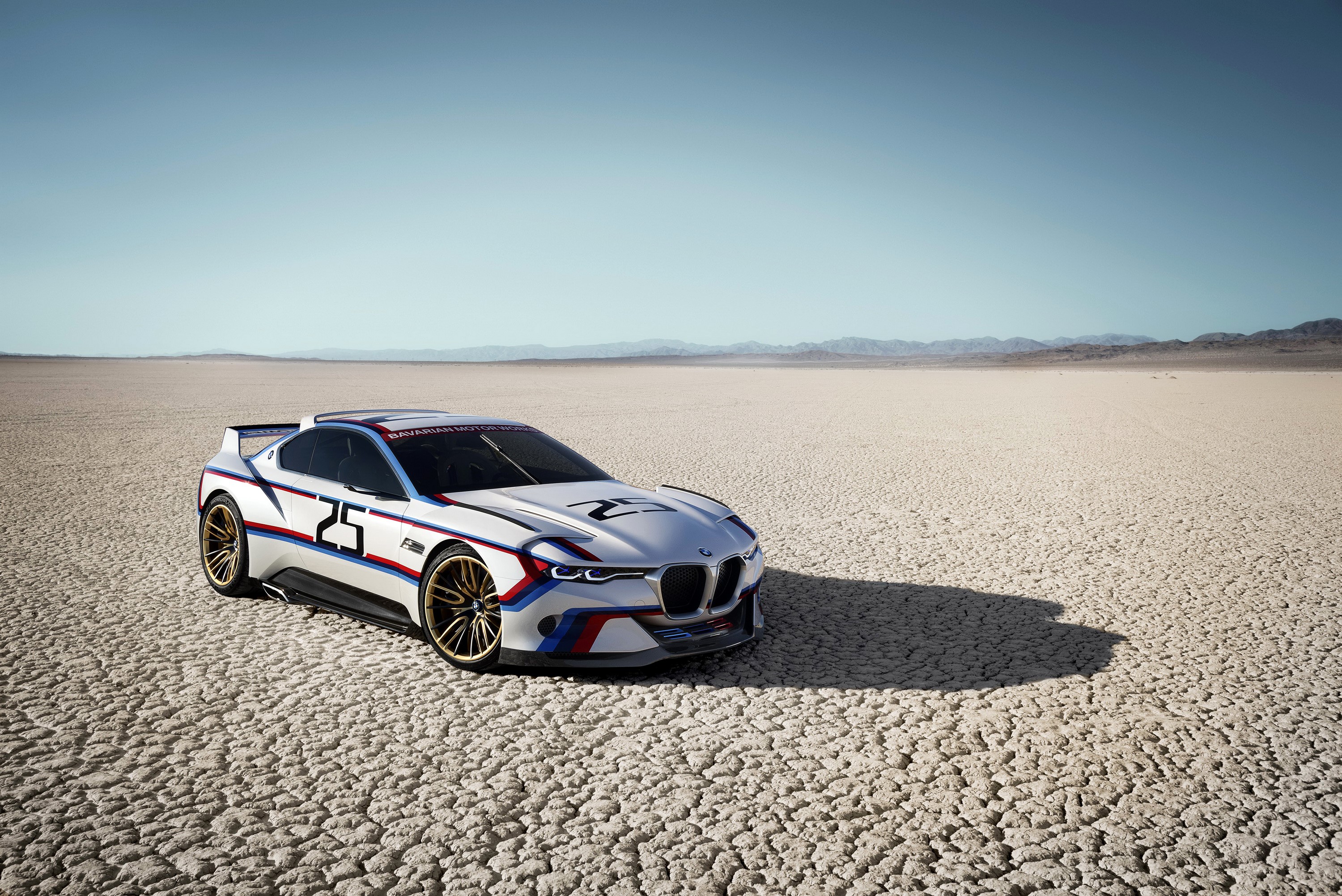 BMW 3.0 CSL Hommage R concept car in desert HD Wallpaper