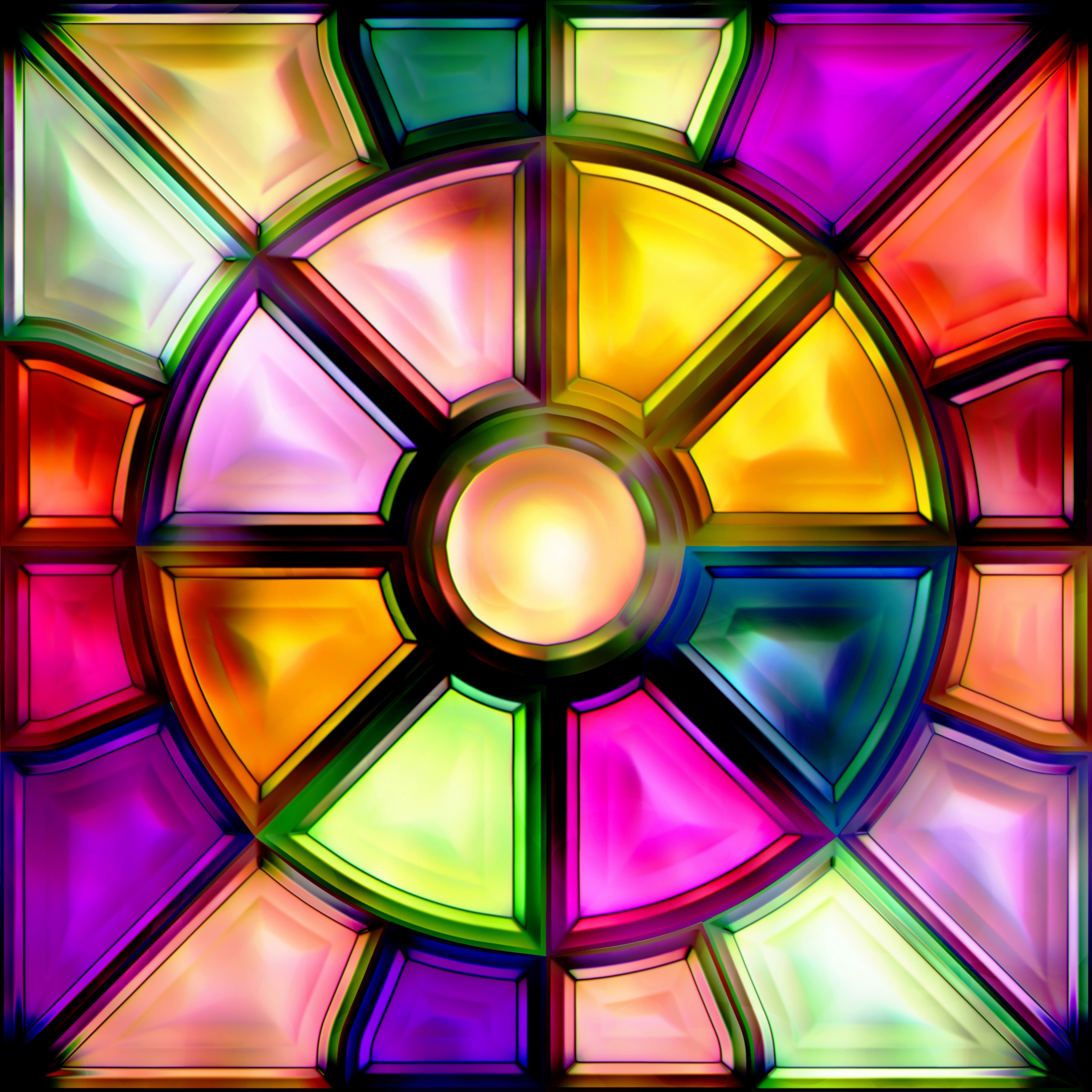 Abstract stained glass window pattern HD Wallpaper