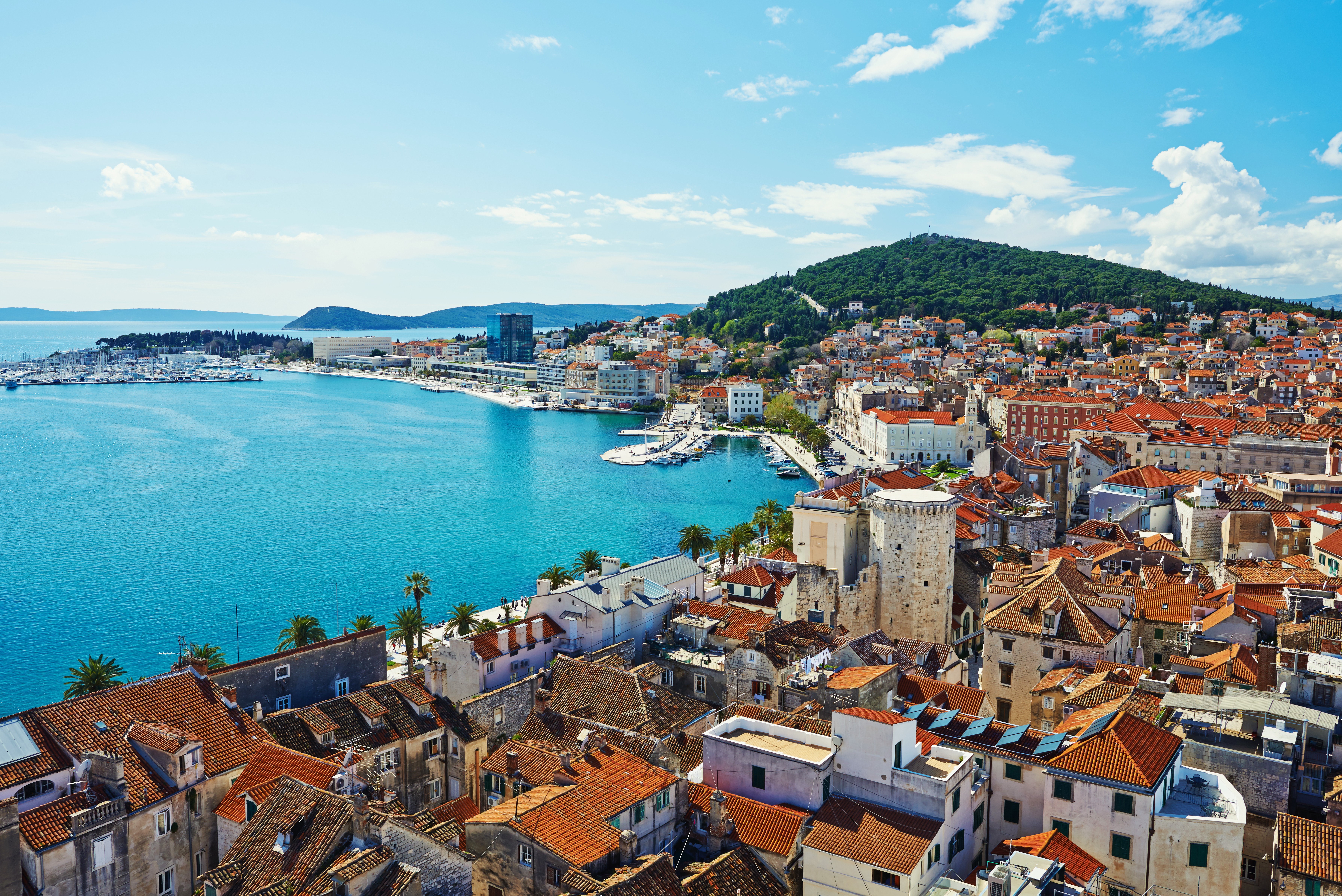 City of Split, Croatia with Marinas and Houses HD Wallpaper