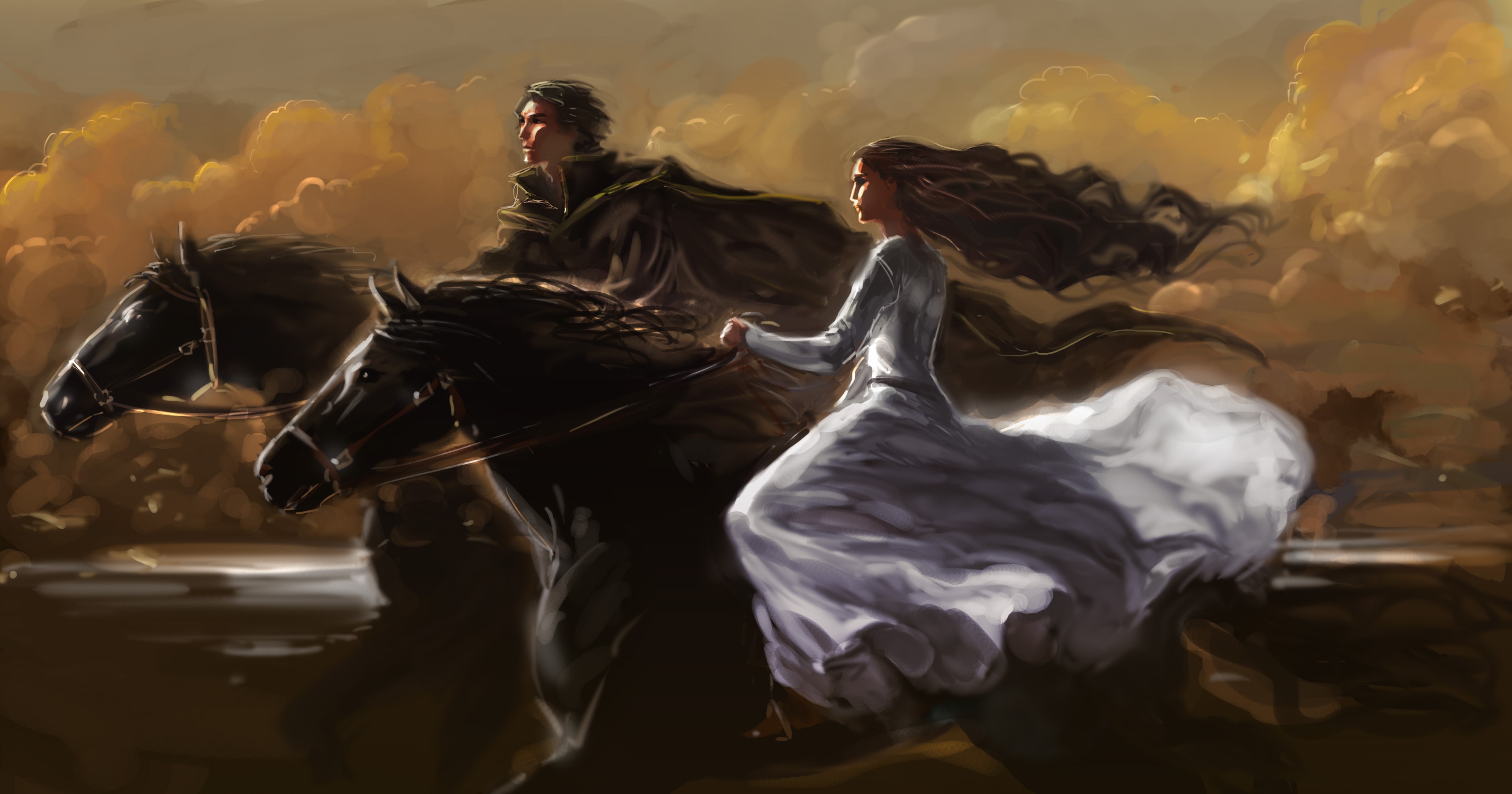 Horses Two Dress HD Wallpaper