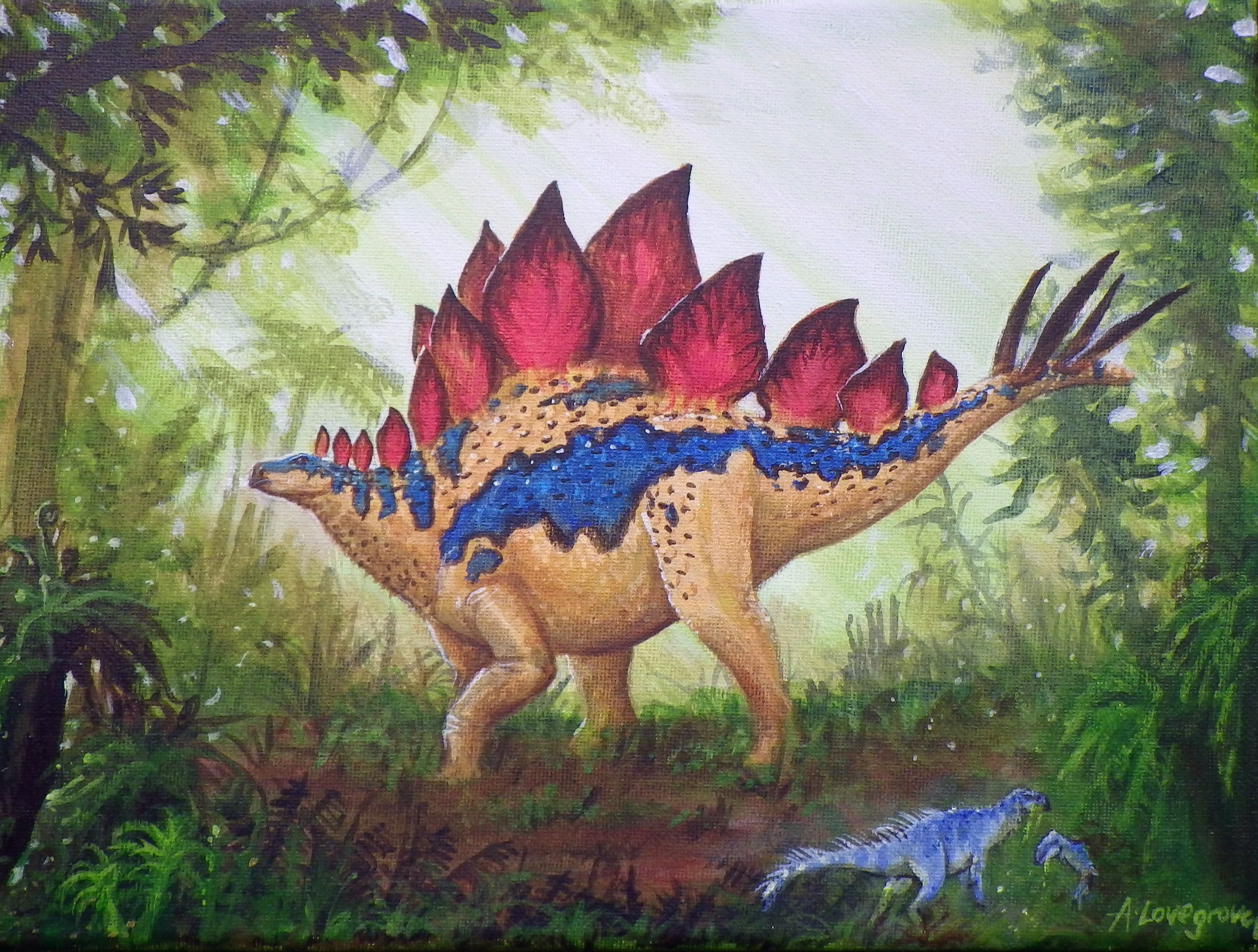 Stegosaurus Ancient animals Dinosaurs Pictorial art Alexander Lovegrove HD Wallpaper
