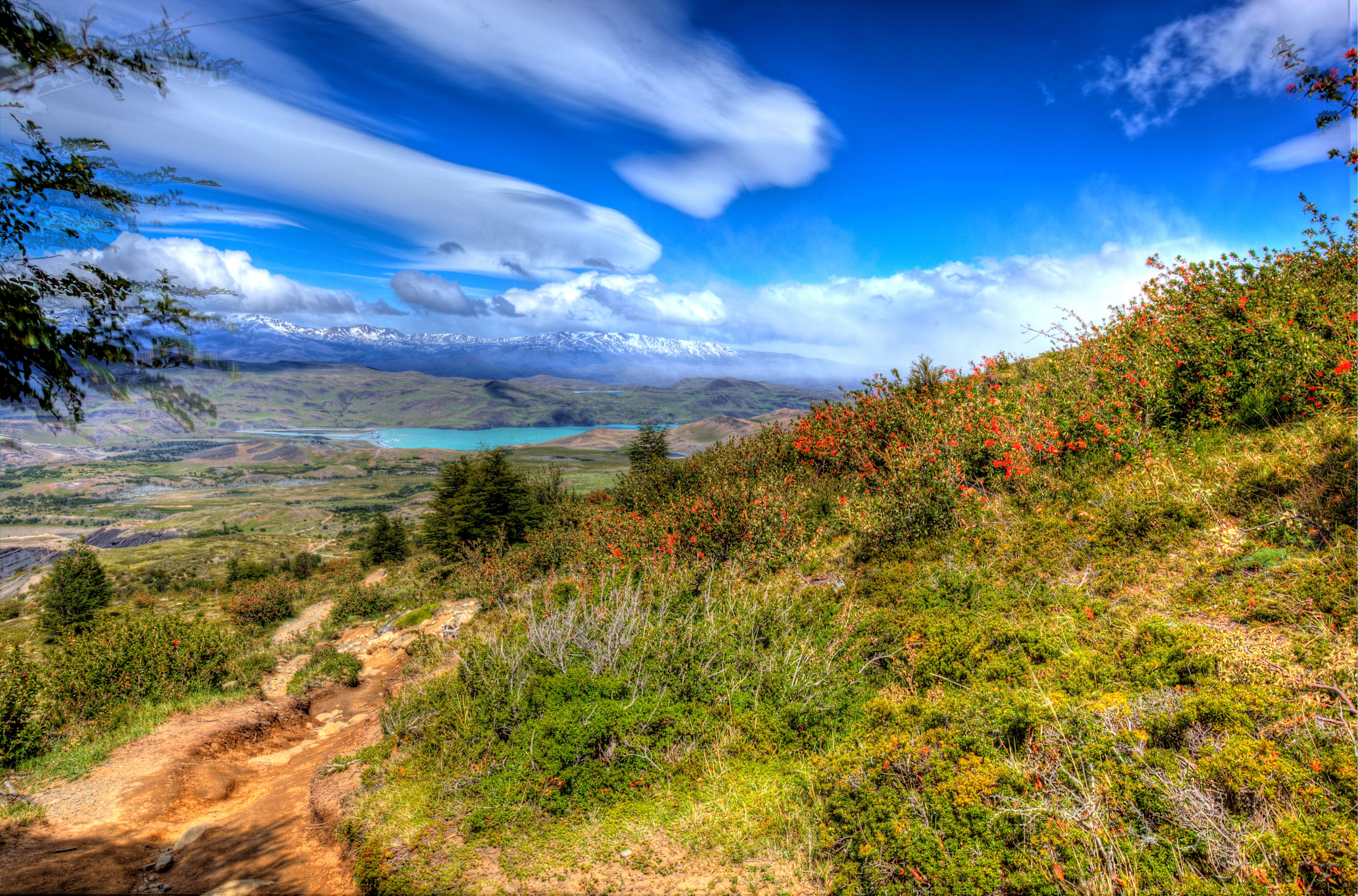 Patagonia, Chile HDR Scenery with Clouds HD Wallpaper
