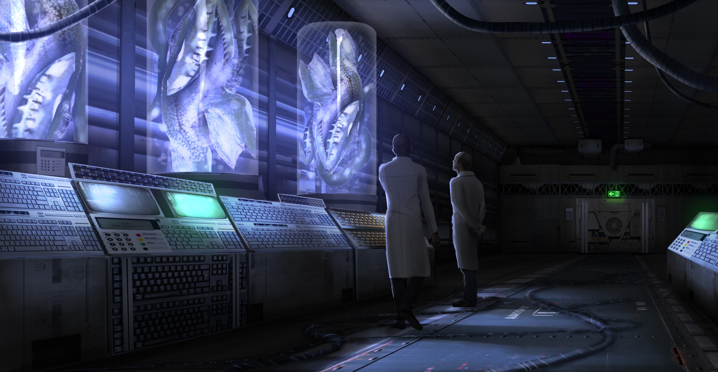 Scientists observe alien specimens in cryogenic tubes HD Wallpaper