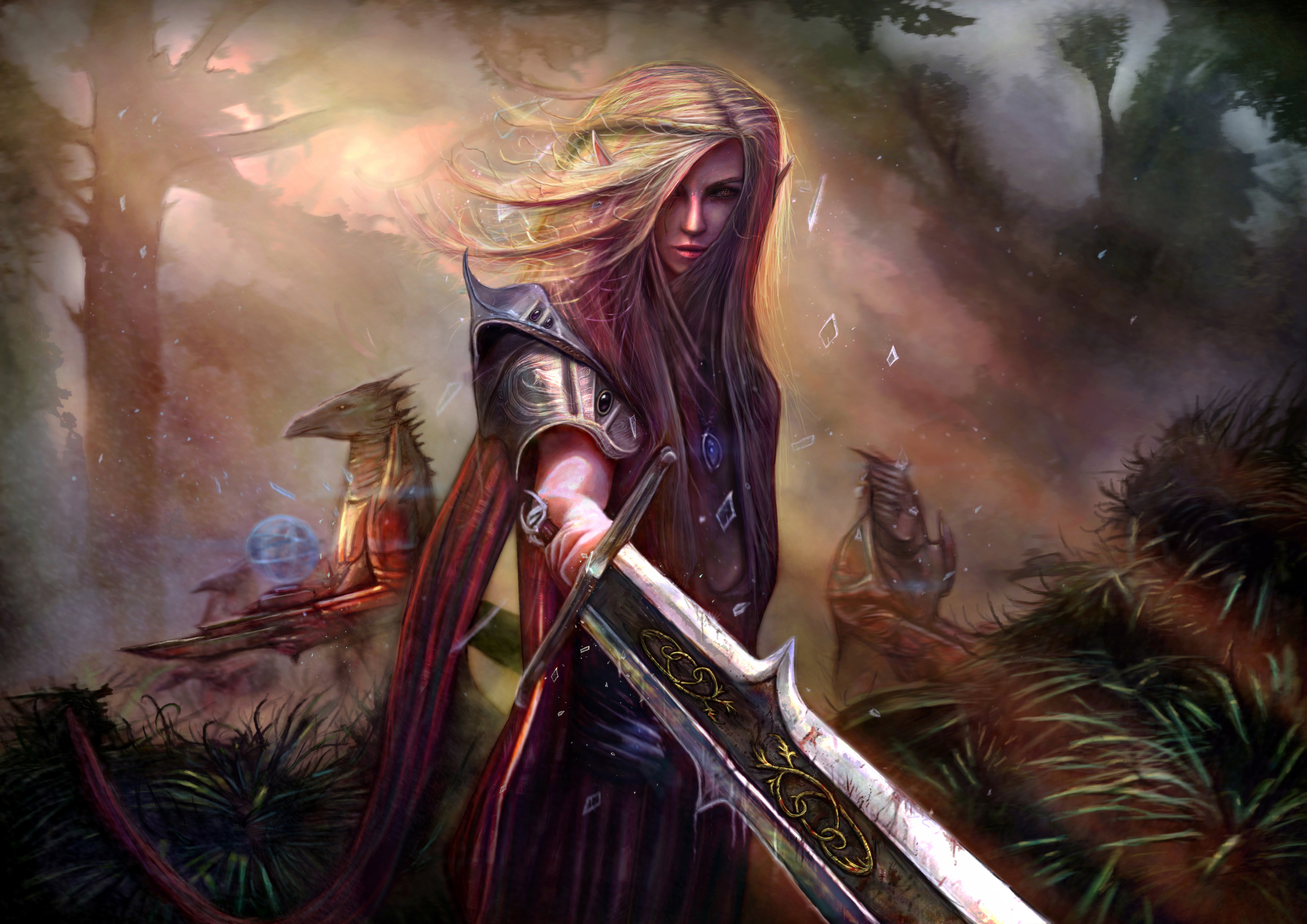4K Warriors with Swords HD Wallpaper