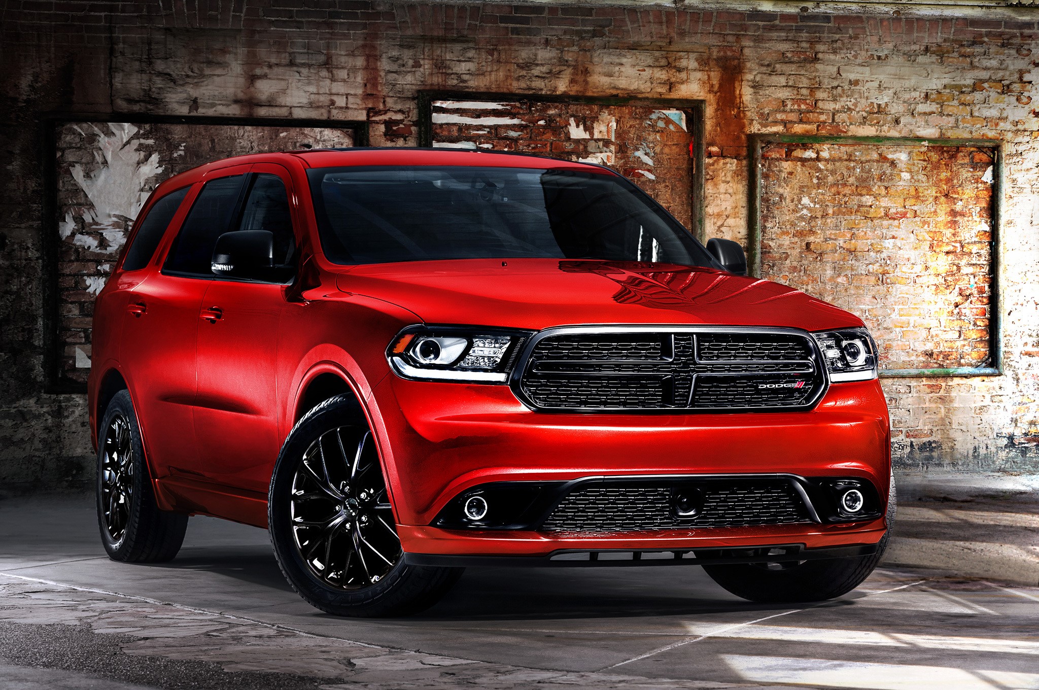 Red Dodge Durango SUV HD Wallpaper