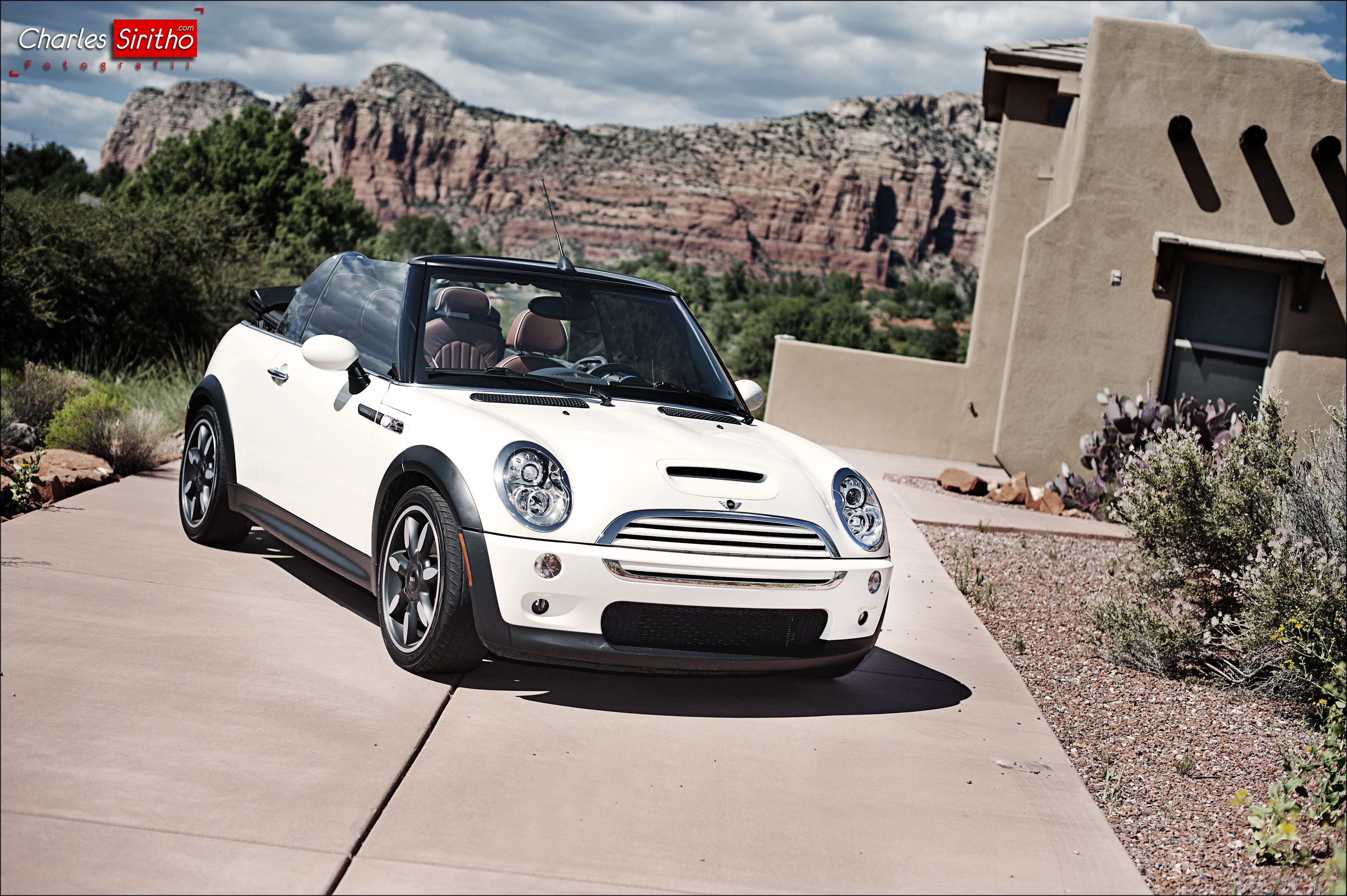 White Mini Cooper S Cabriolet by Charles Siritho HD Wallpaper