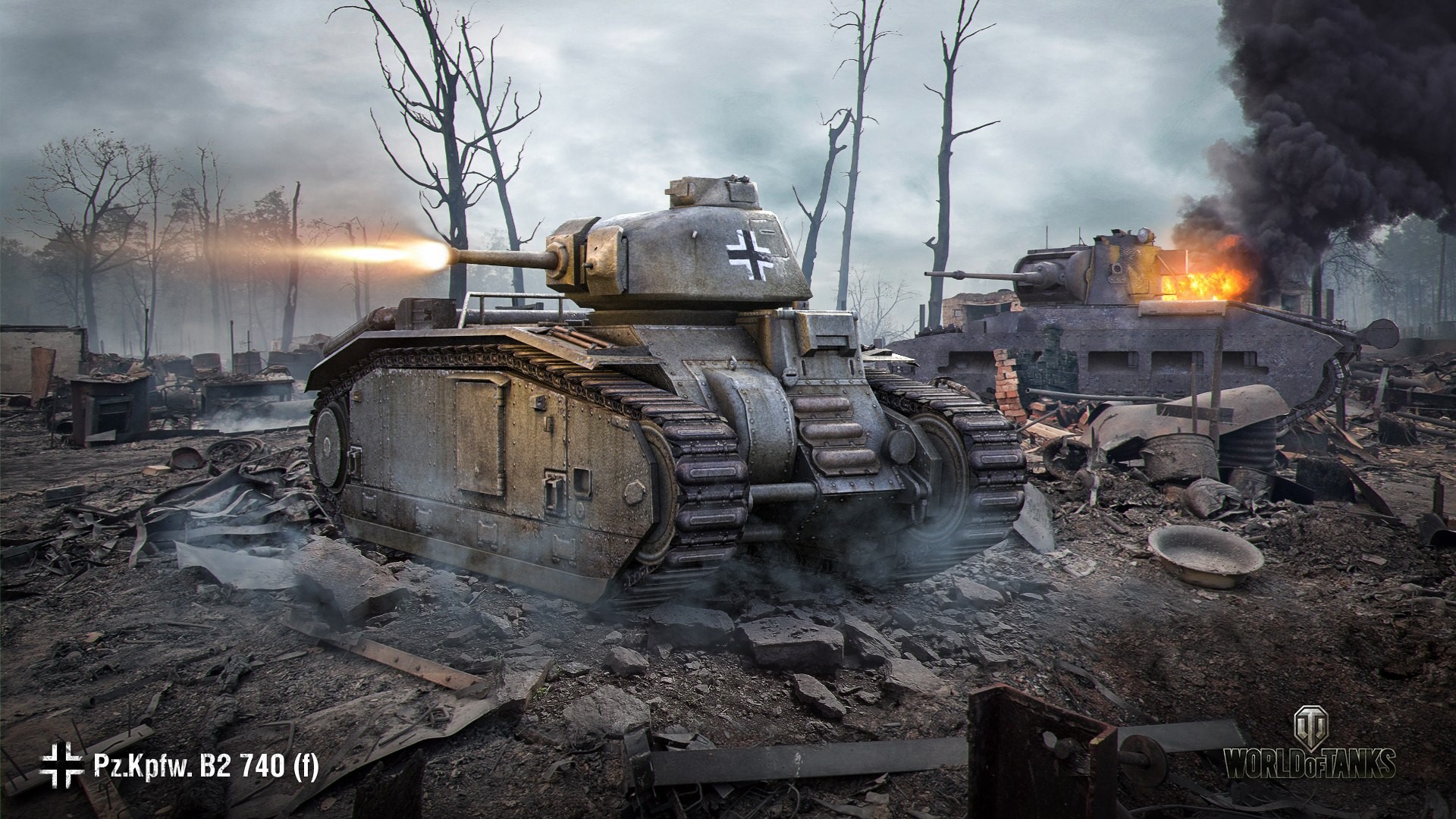 Pz.Kpfw.B2 740 (f) from World of Tanks HD Wallpaper