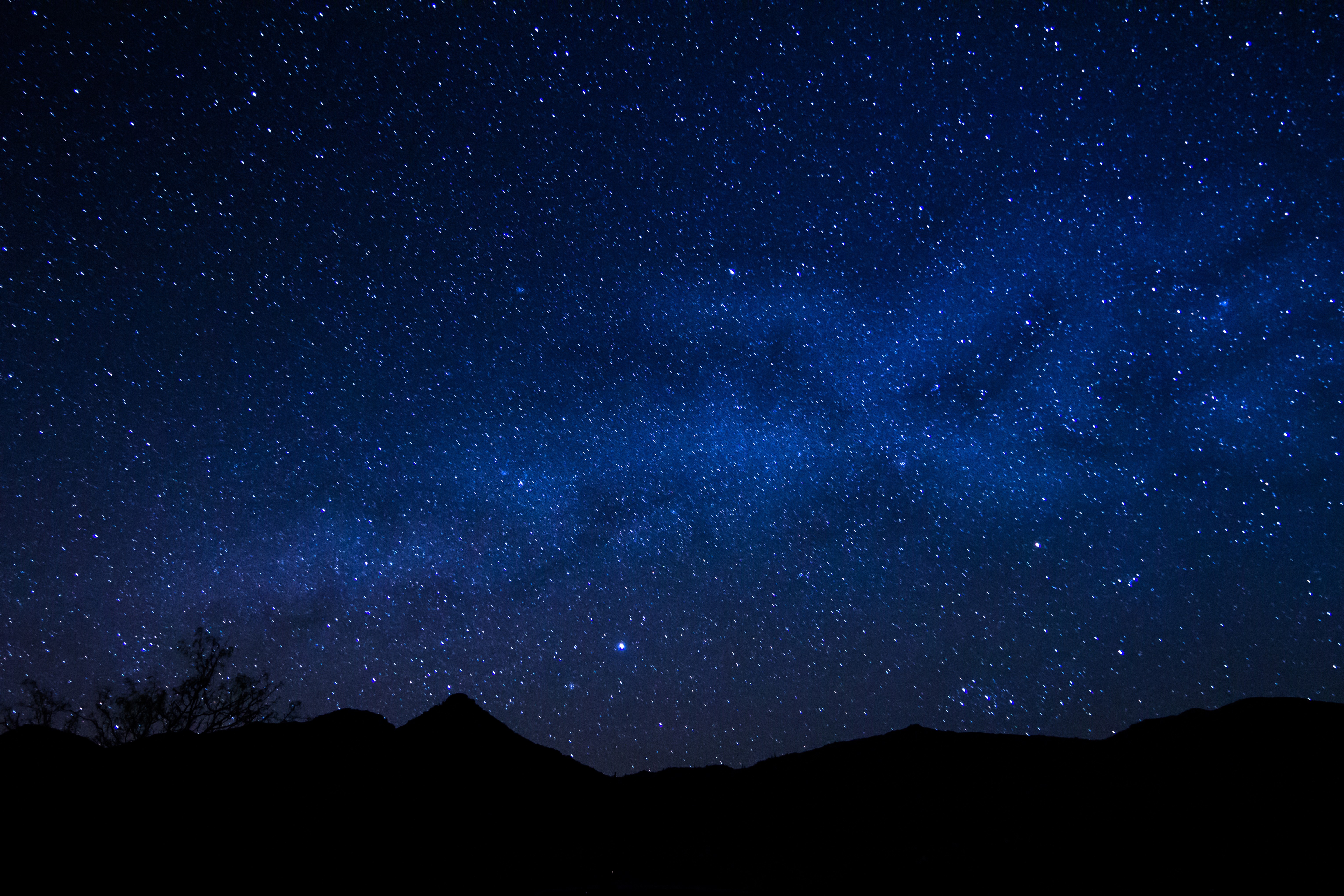 Milky Way Galaxy over Mountains at Night HD Wallpaper