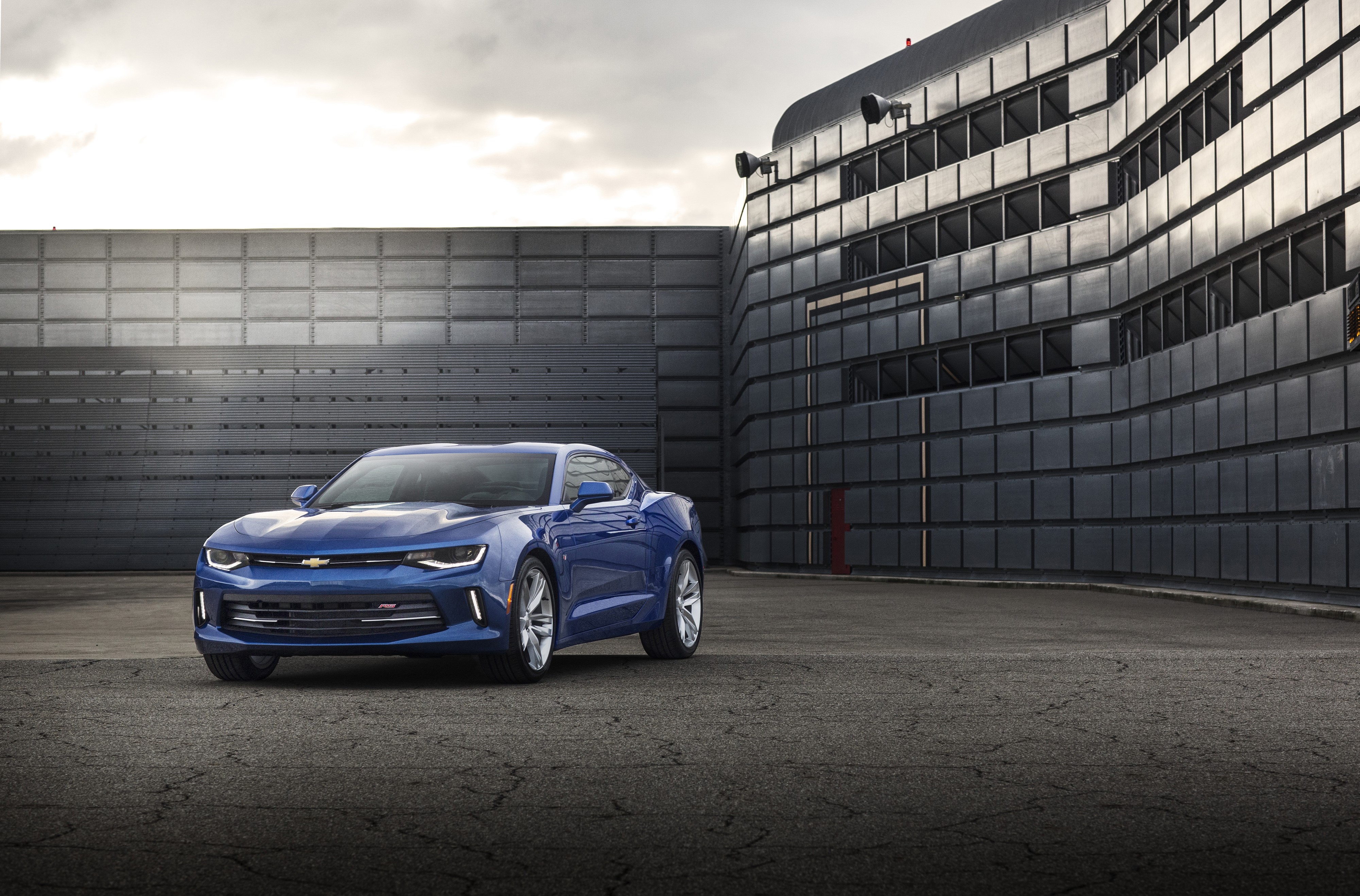Blue 2015 Chevrolet Camaro RS HD Wallpaper