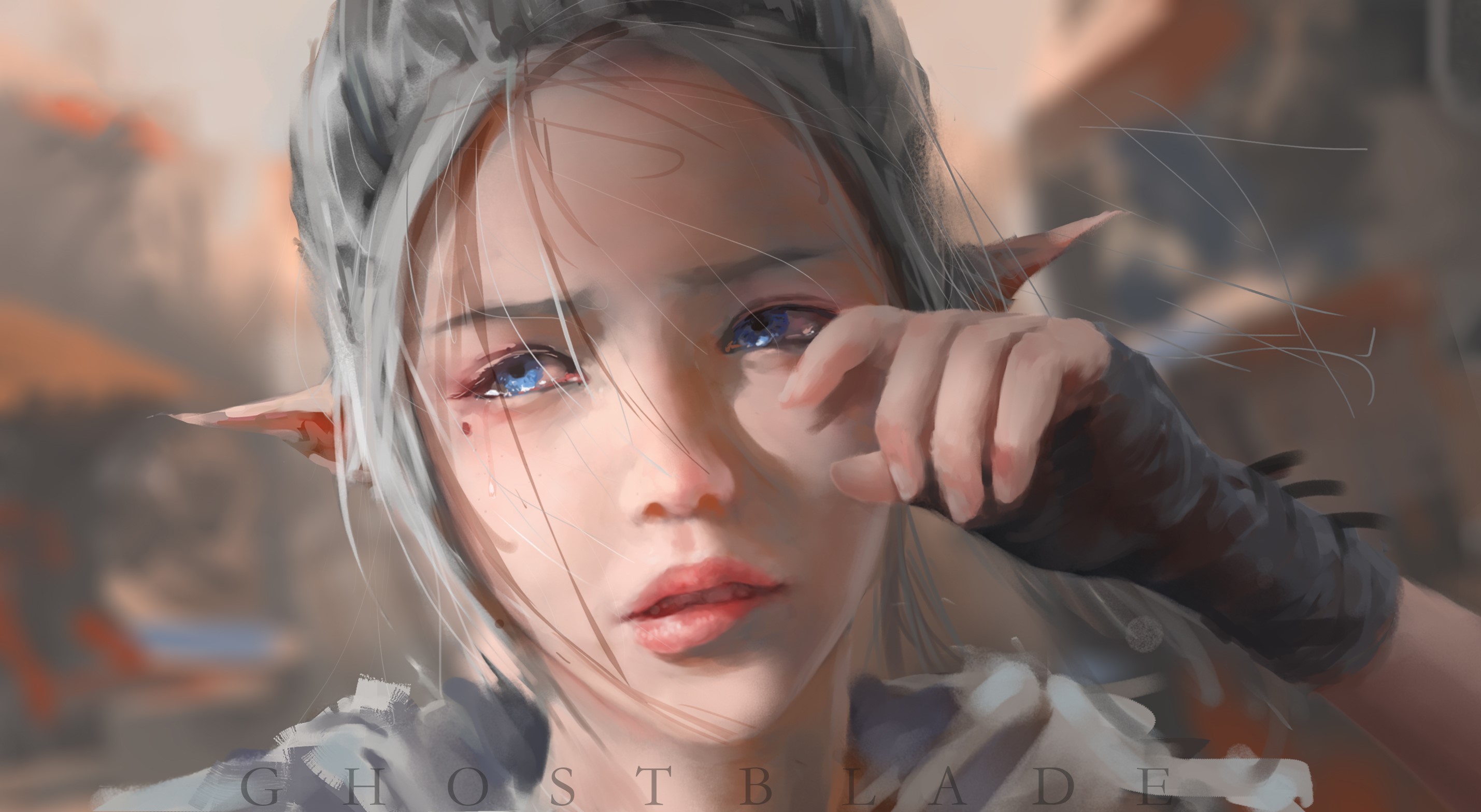 Ghostblade by WLOP, Elf girl crying HD Wallpaper
