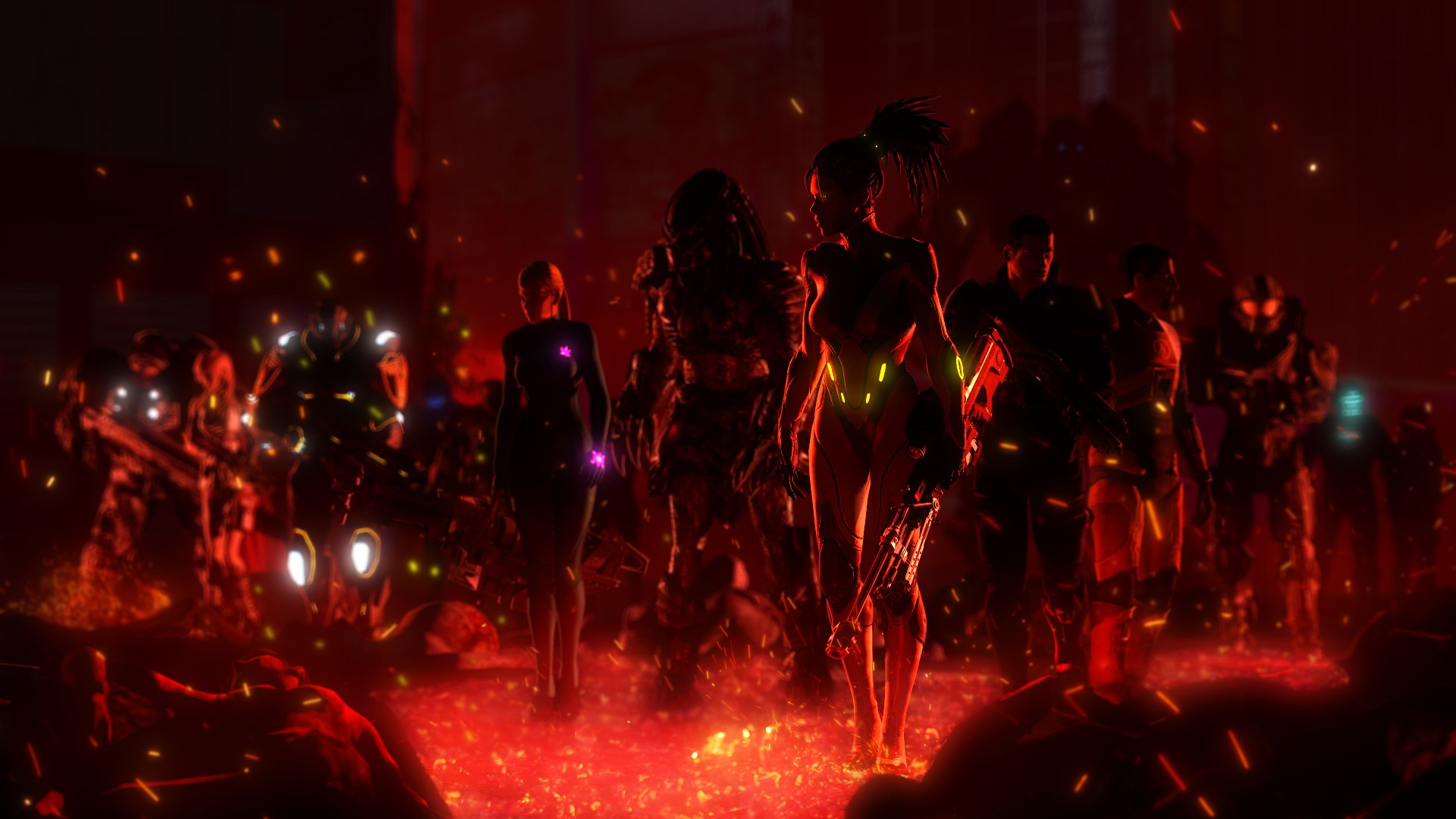 Characters from Halo, Mass Effect, StarCraft, and Half-Life HD Wallpaper