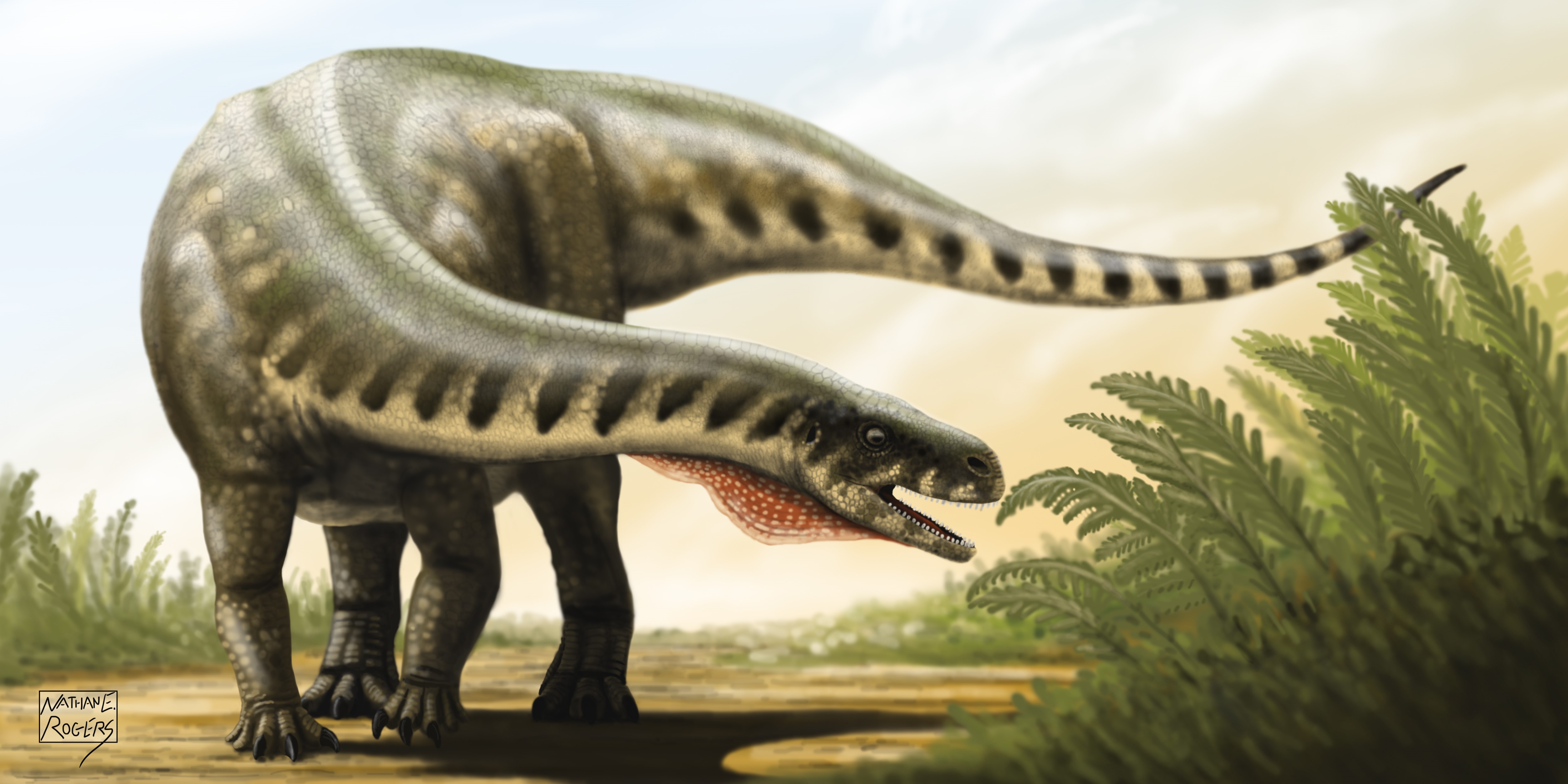 Pulanesaura dinosaur eating plants HD Wallpaper