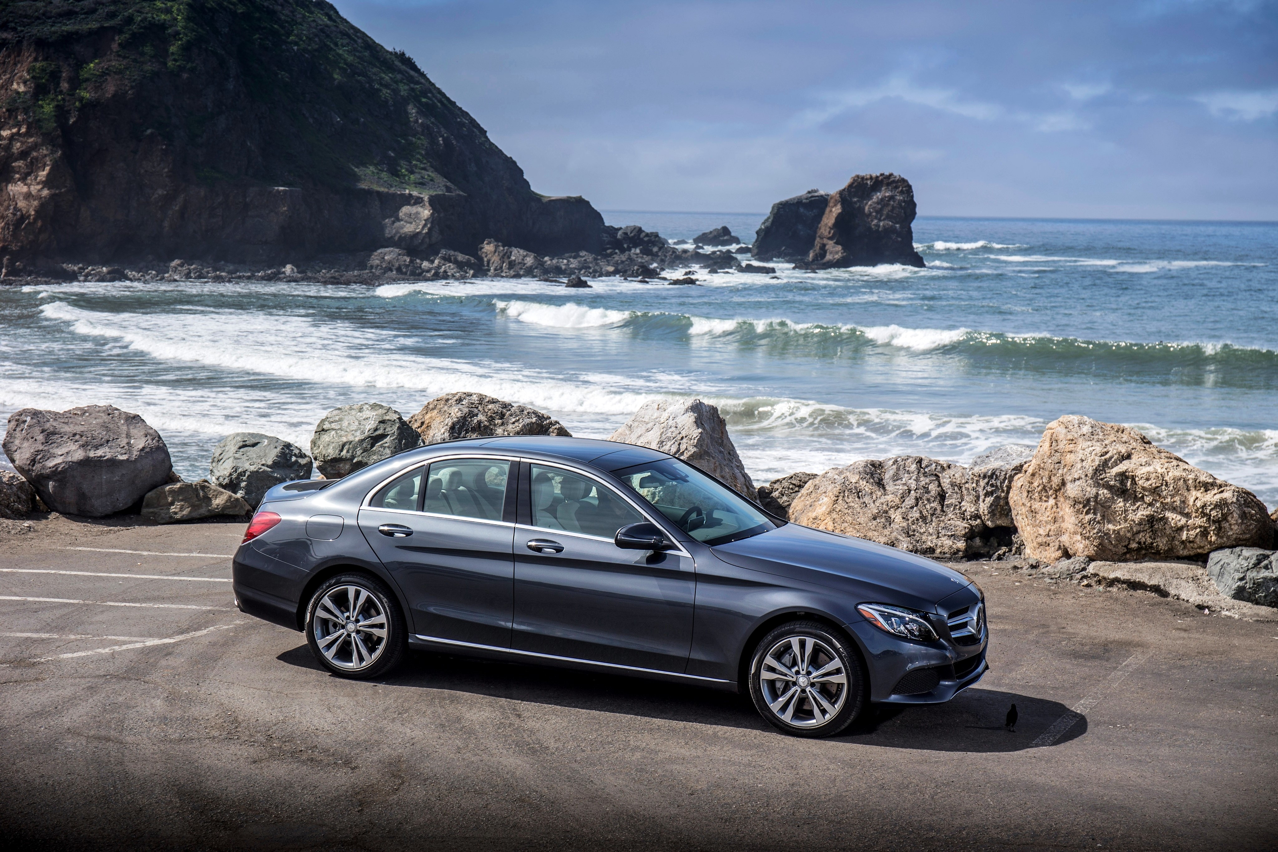 2015 Mercedes-Benz C 350 US-spec W205 on Coast HD Wallpaper