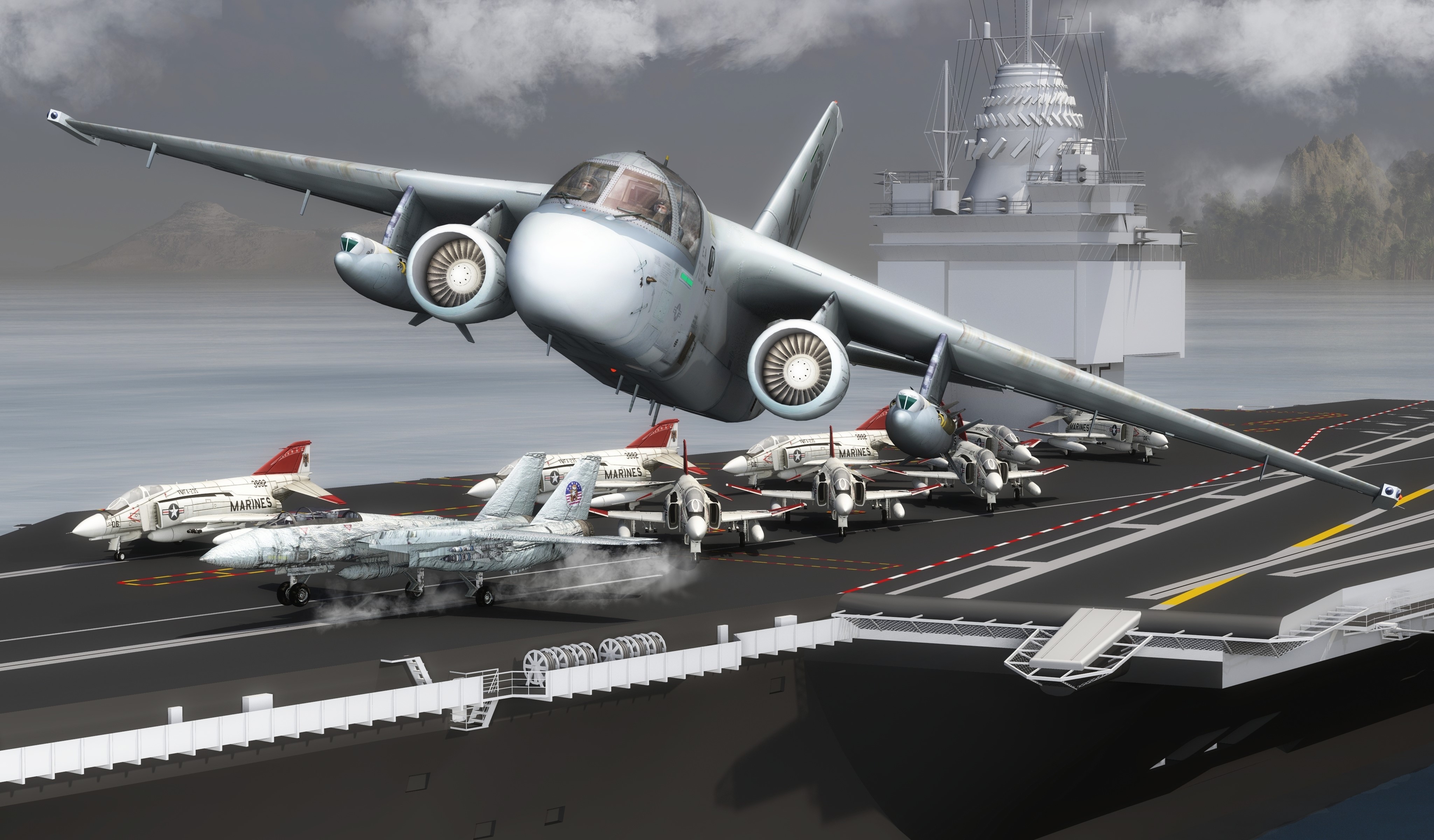 4K Viking Aircraft Carrier Takeoff HD Wallpaper