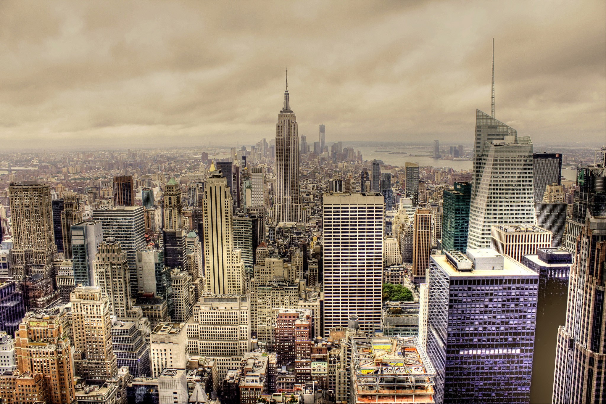 New York City Skyline with Empire State Building HD Wallpaper