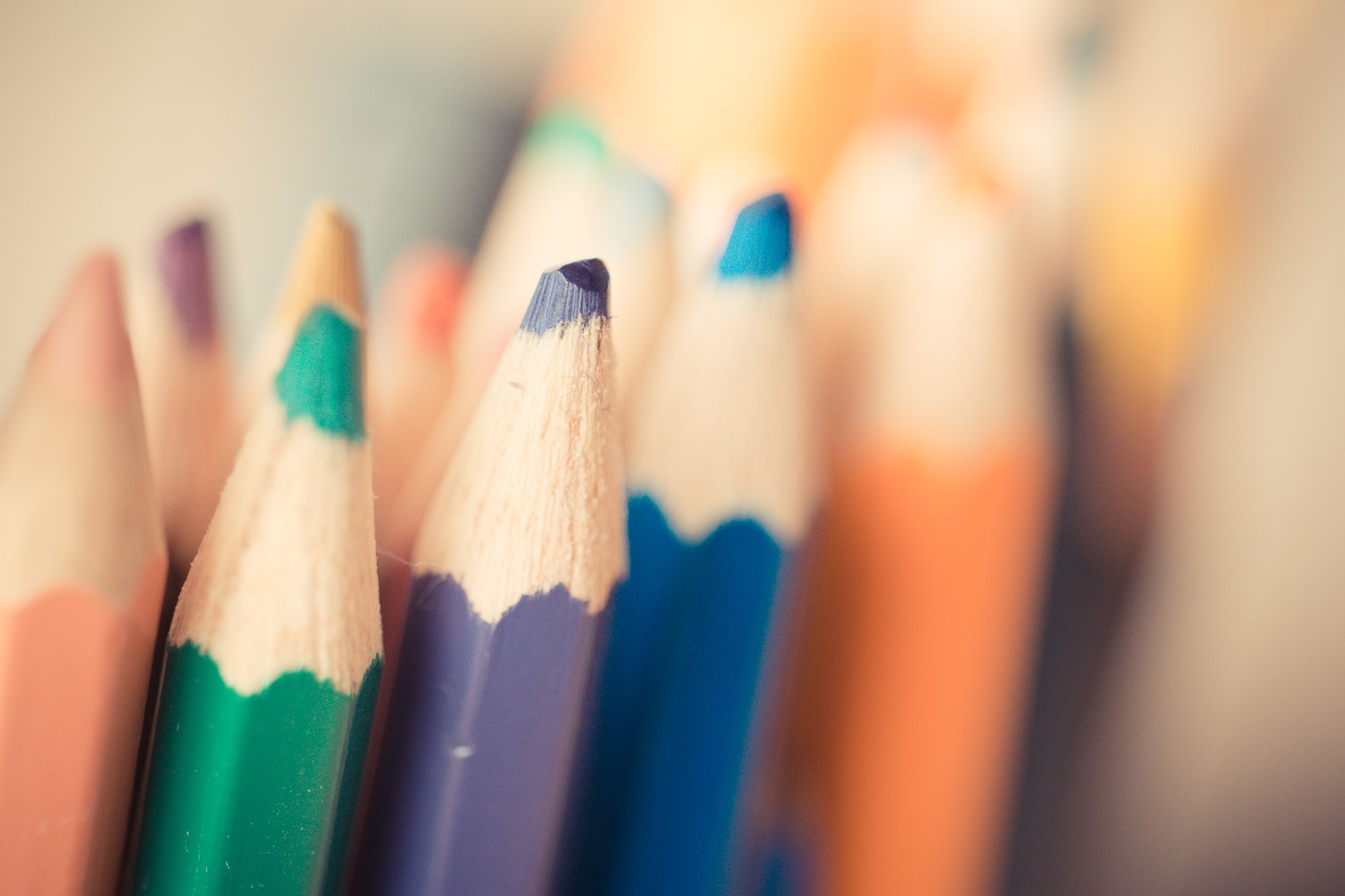 Close-up of colored pencils HD Wallpaper
