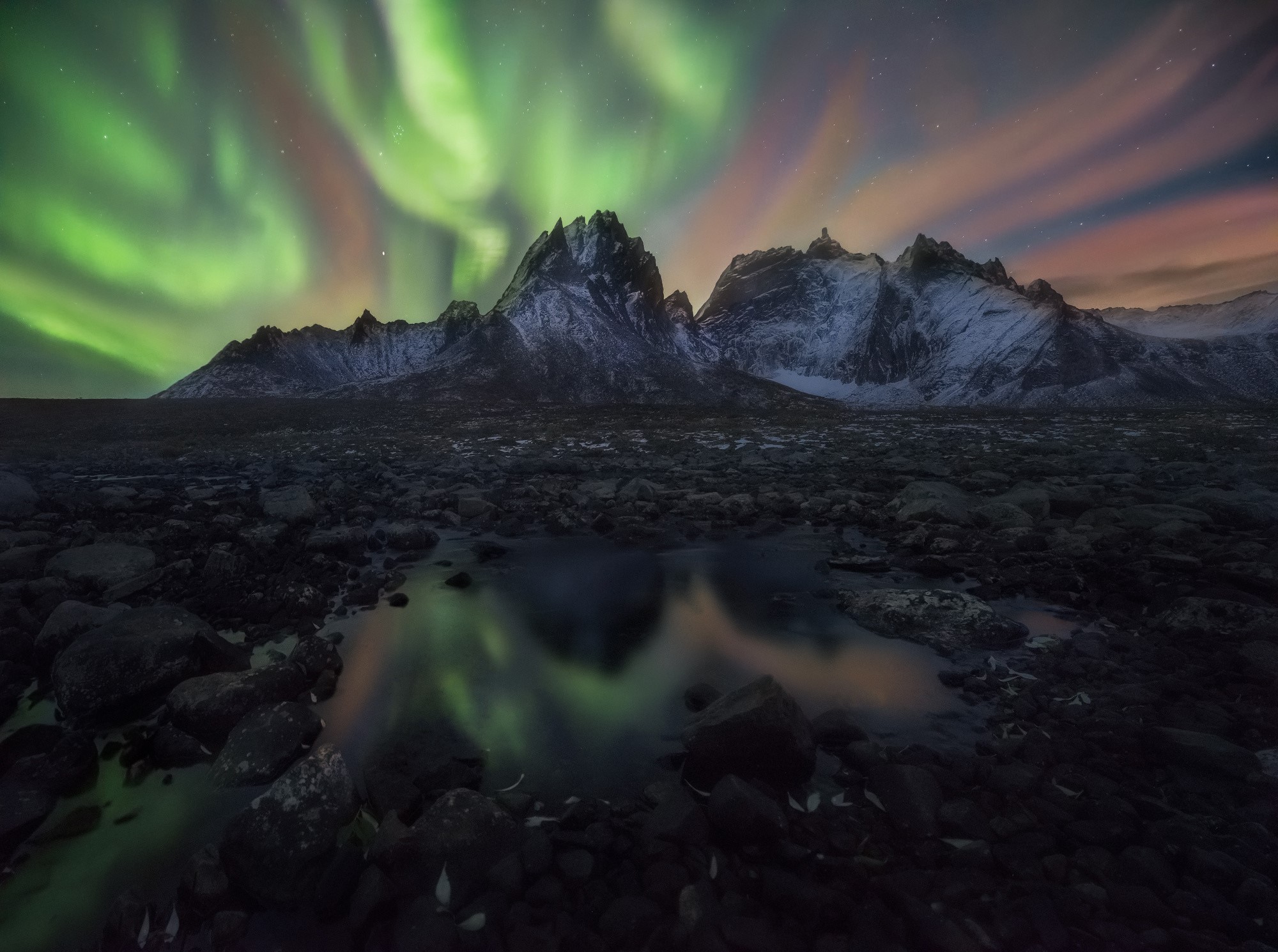 Aurora Borealis over Ogilvie Mountains, Canada HD Wallpaper