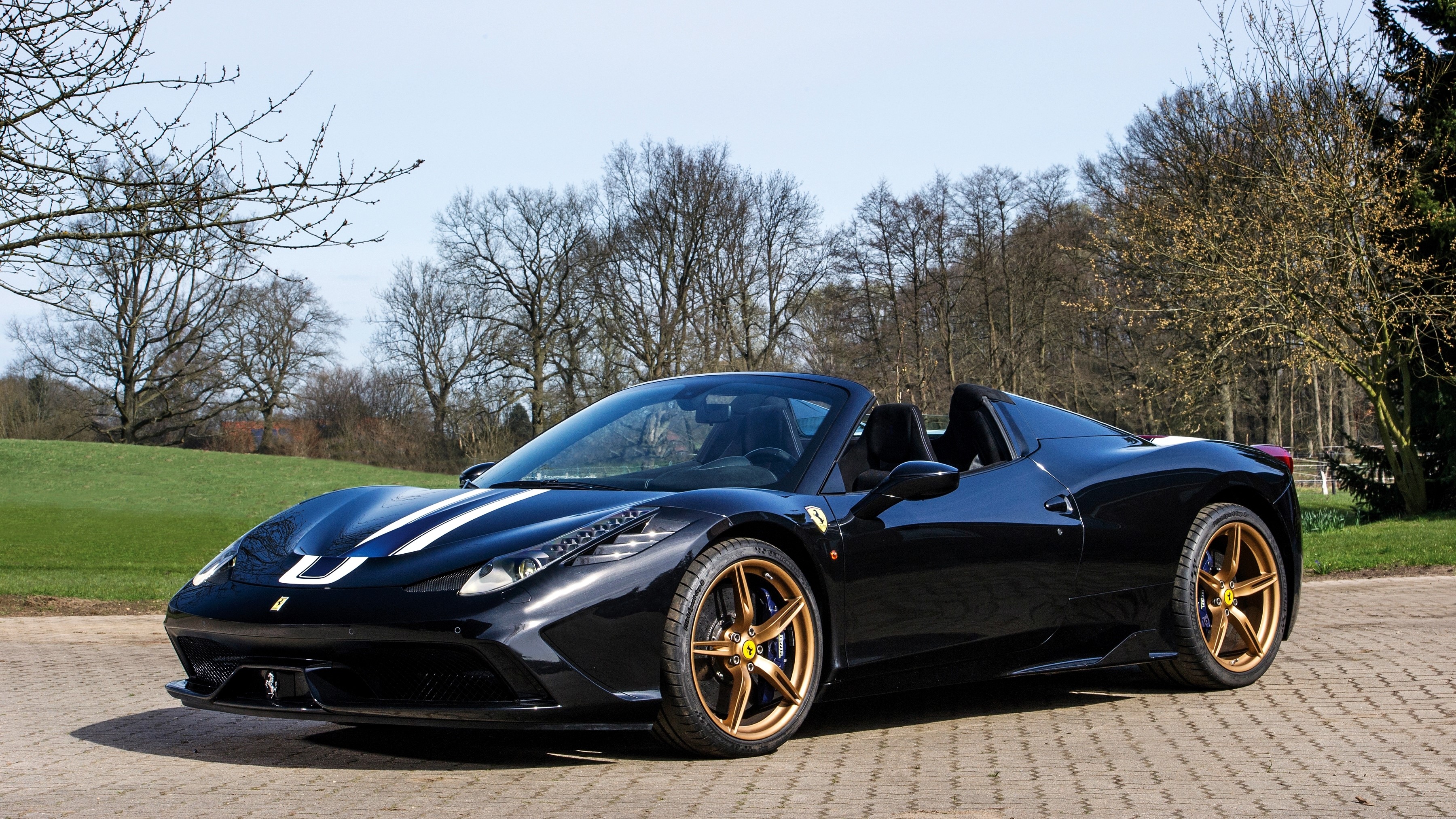 Black 2014 Ferrari 458 Speciale A Cabriolet HD Wallpaper
