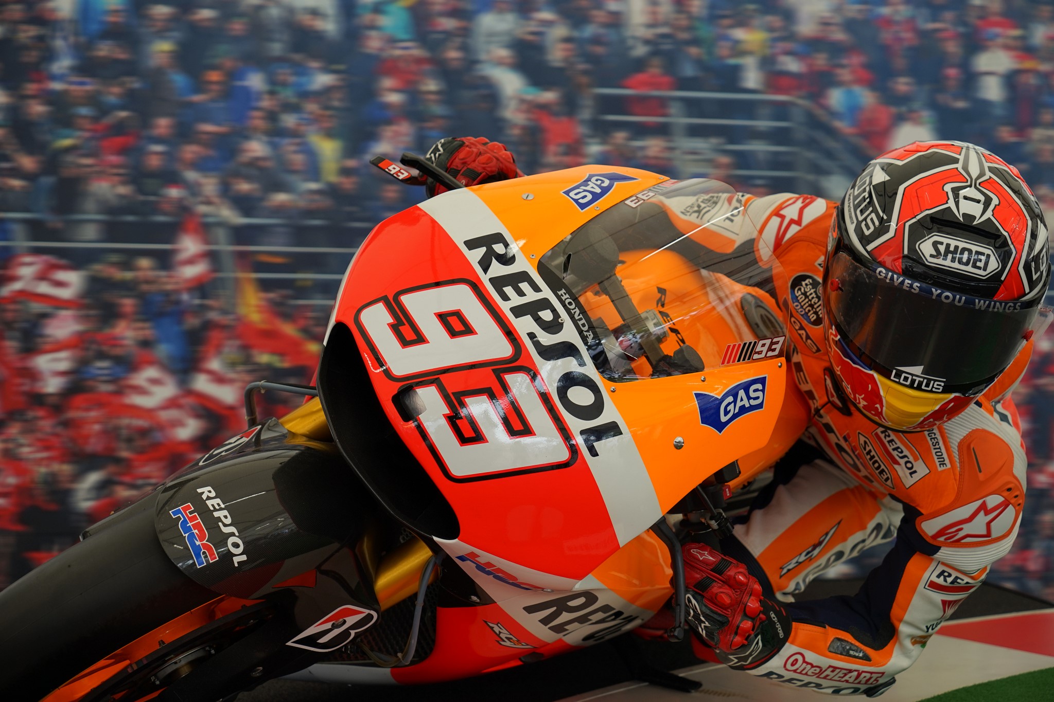 Marc Marquez on a Repsol Honda motorcycle HD Wallpaper