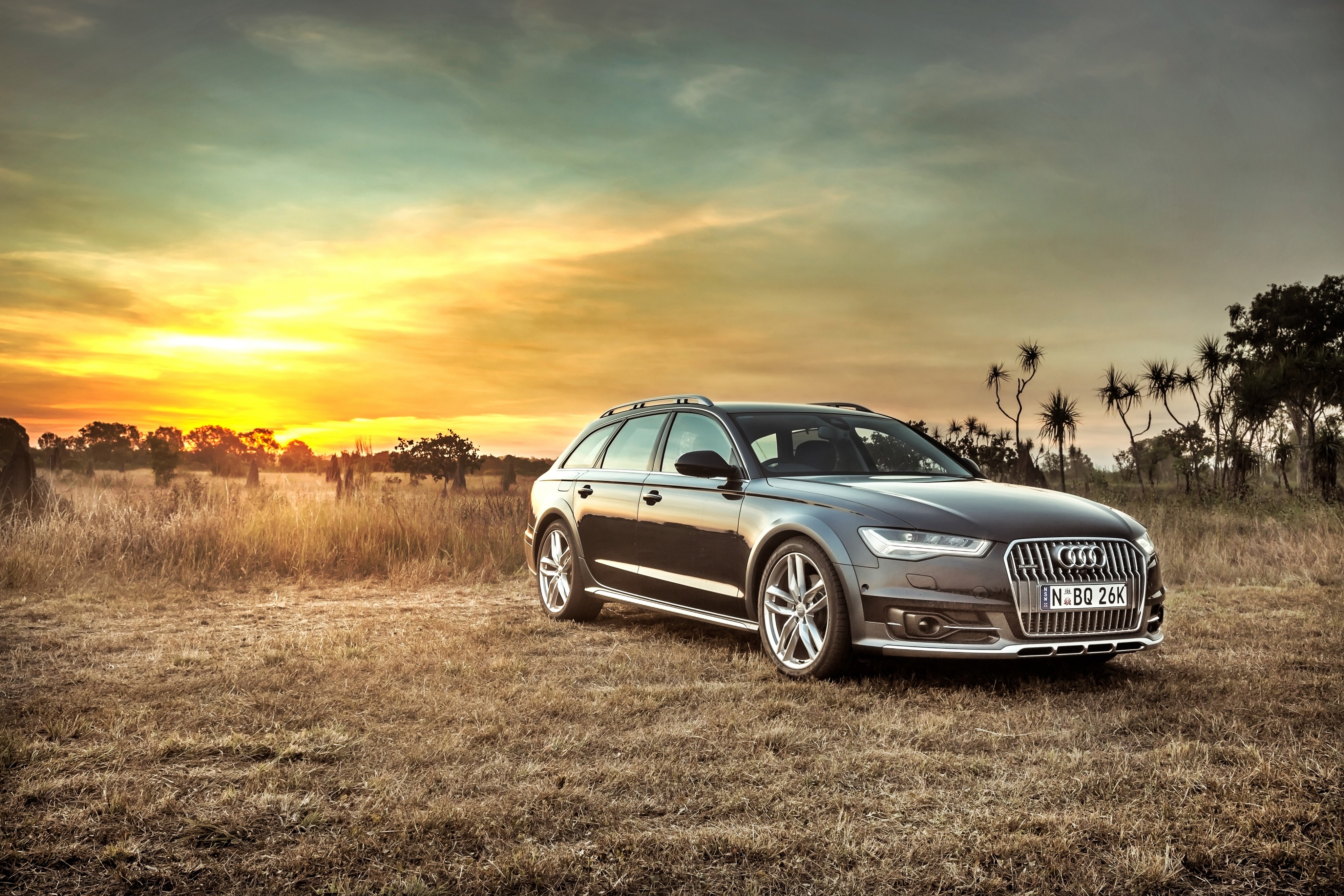 Audi A6 Allroad TDI quattro at sunset HD Wallpaper