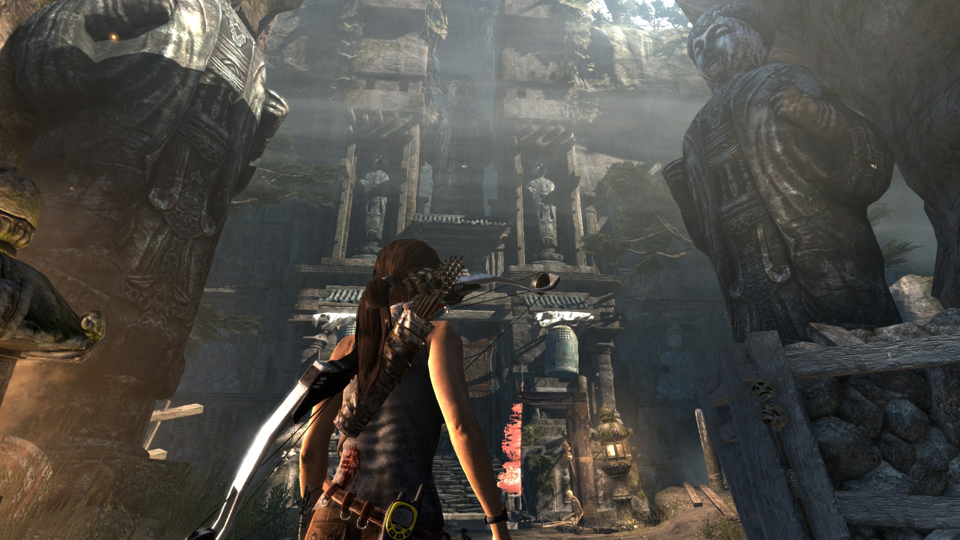 Lara Croft from Tomb Raider 2013 with a bow HD Wallpaper