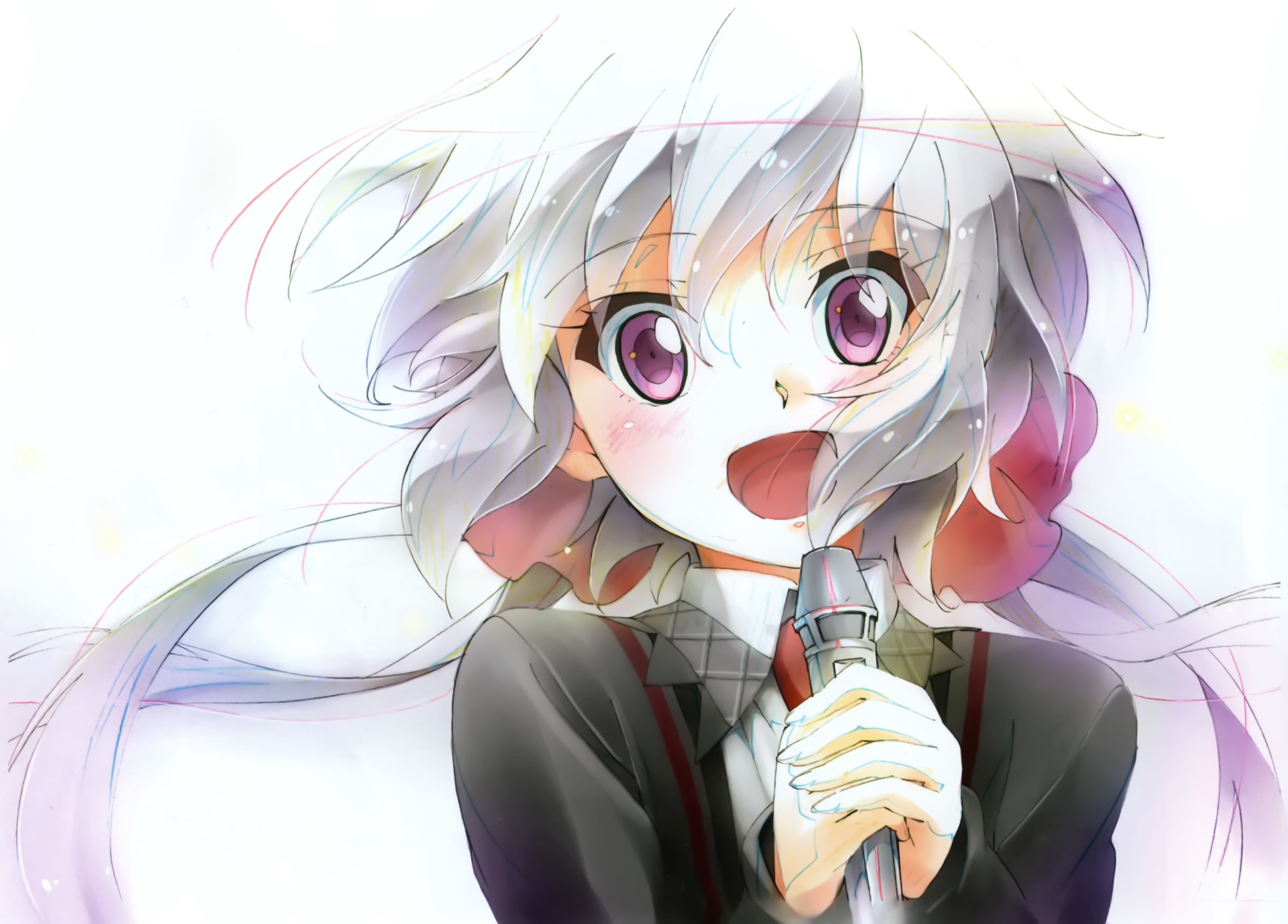 Chris Yukine from Senki Zesshou Symphogear with Microphone HD Wallpaper