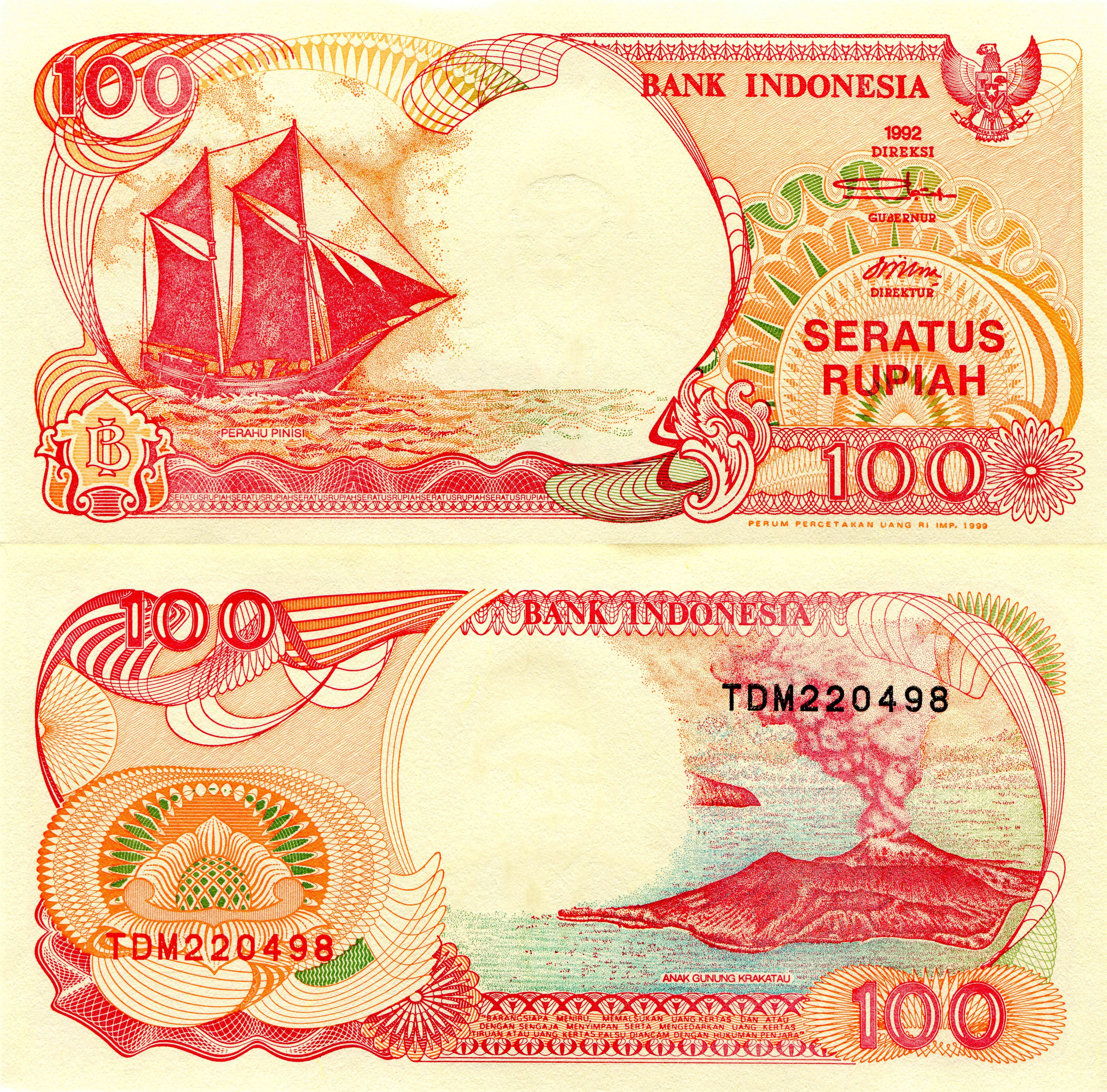 Indonesia 100 Rupiah Banknote 1992 HD Wallpaper