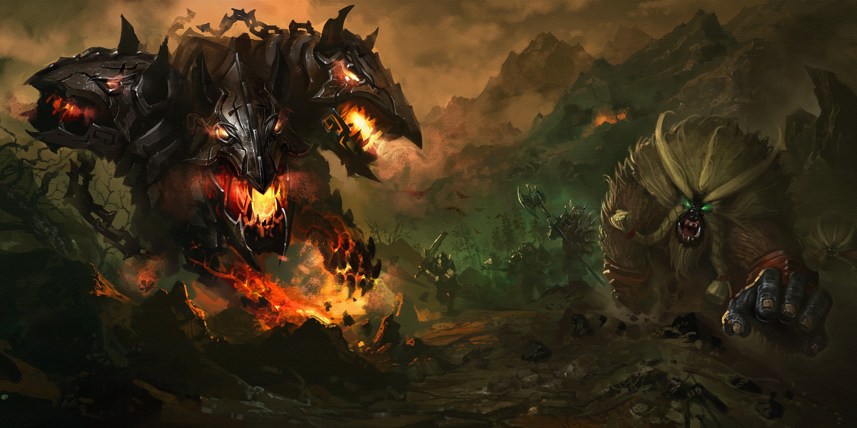 Monsters from The World of Legend in battle HD Wallpaper