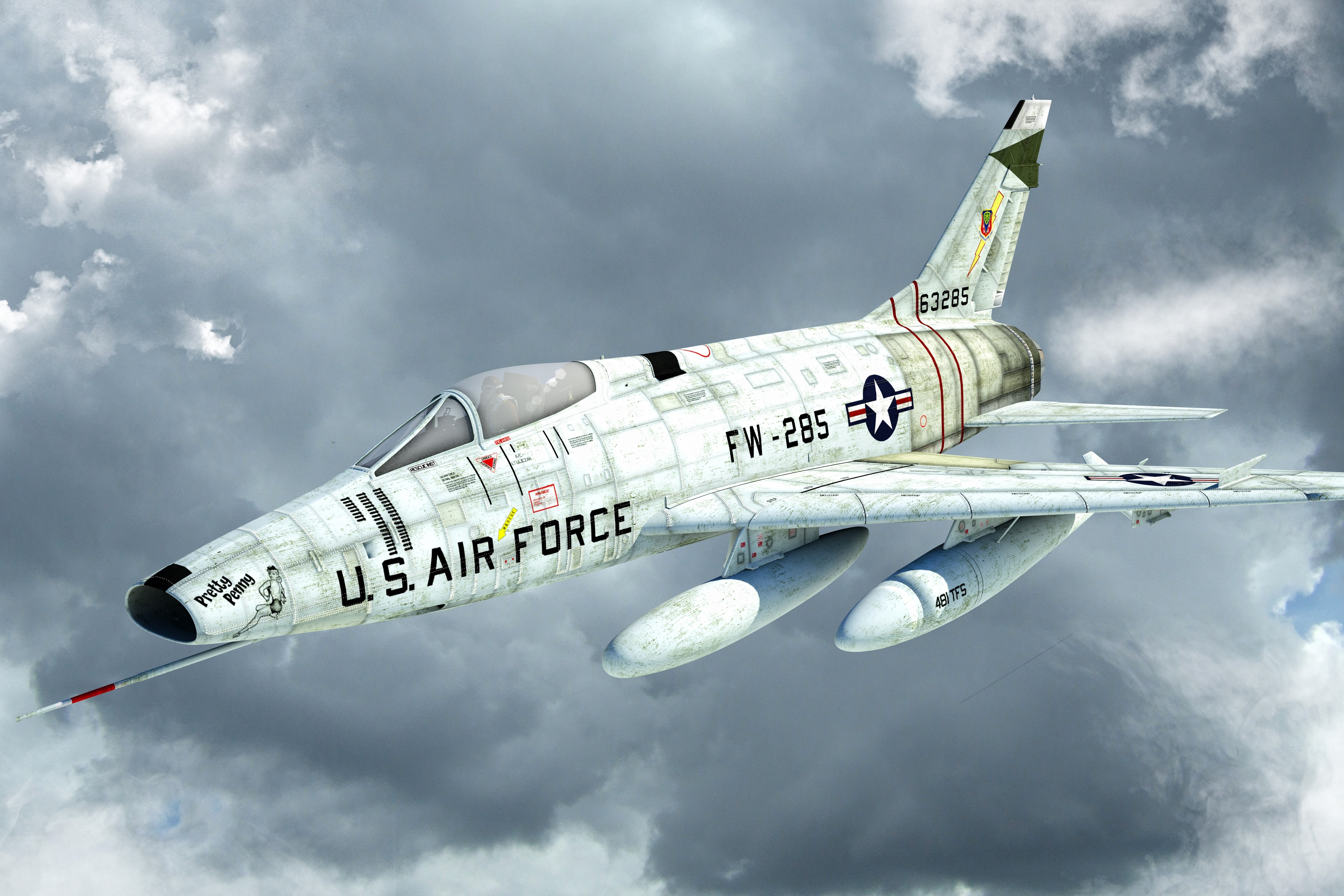 F-100 Super Sabre "Pretty Penny" U.S. Air Force Jet HD Wallpaper
