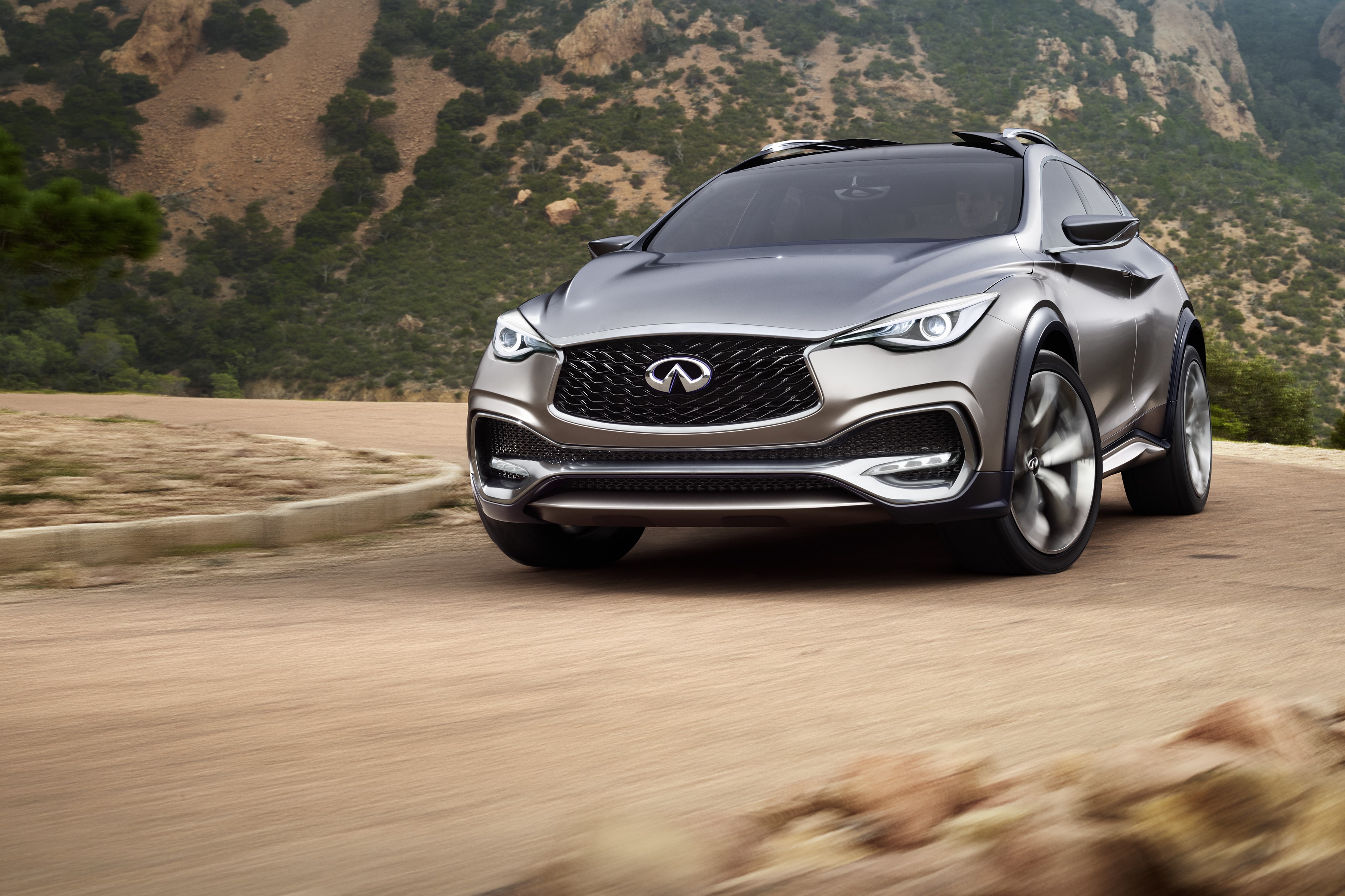 Infiniti QX30 Concept car in motion HD Wallpaper