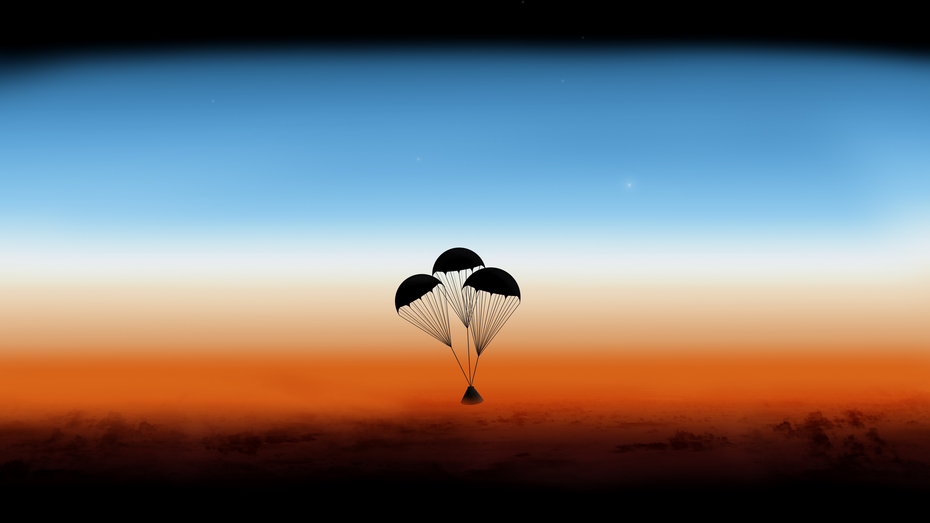 4K Orion Parachute Descent HD Wallpaper