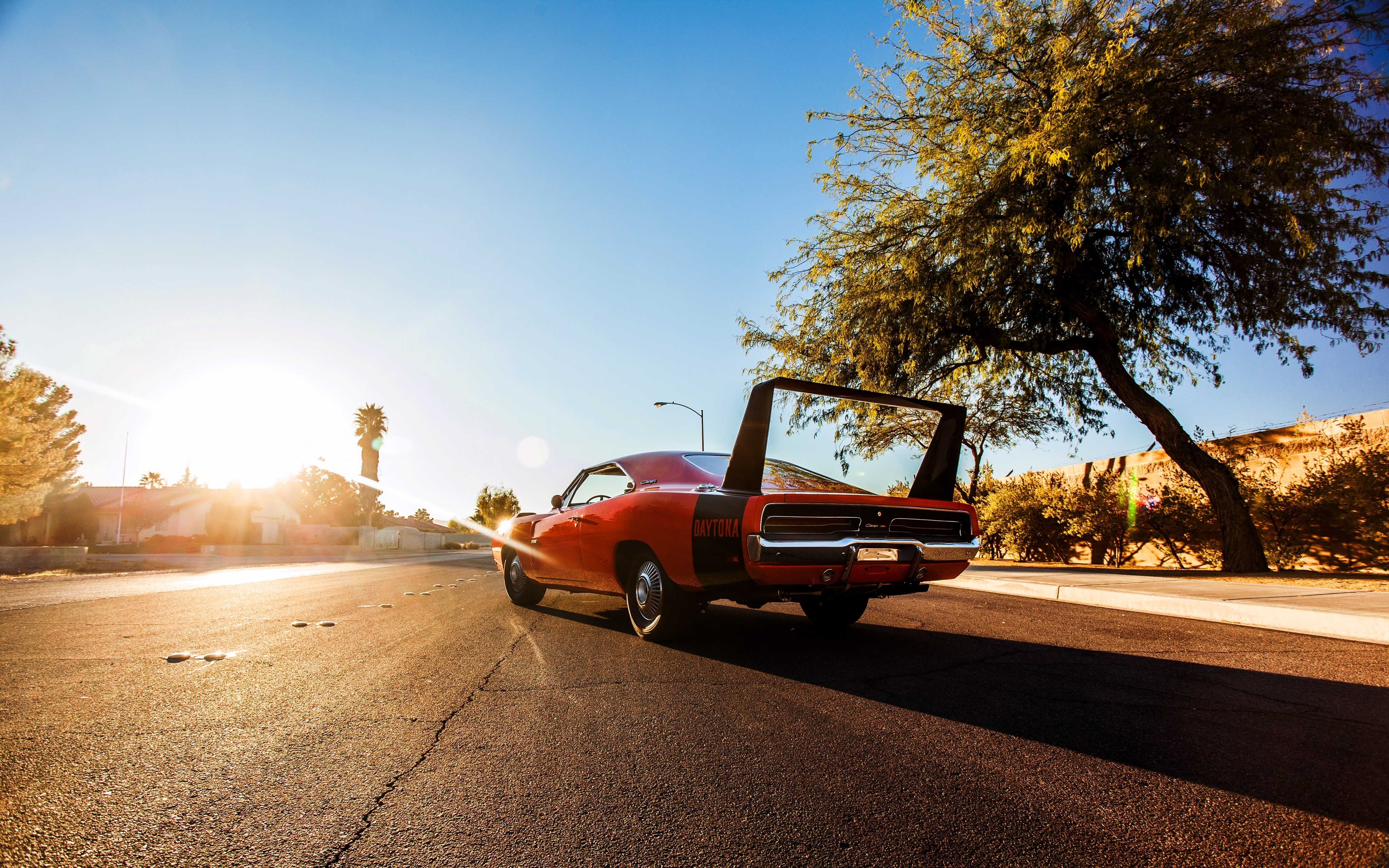 4K 1969 Dodge Charger Daytona Hemi back view HD Wallpaper