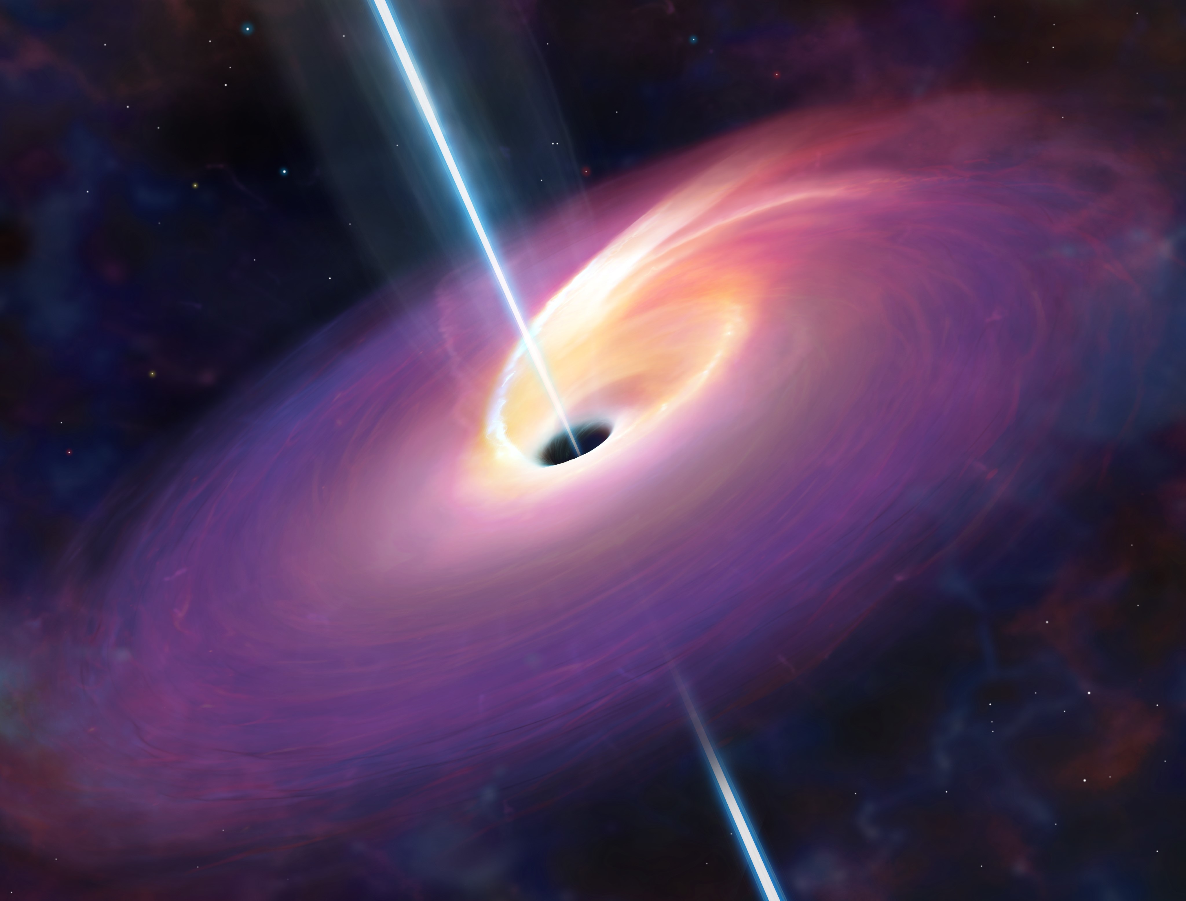 4K Black Hole with Jets and Accretion Disk HD Wallpaper